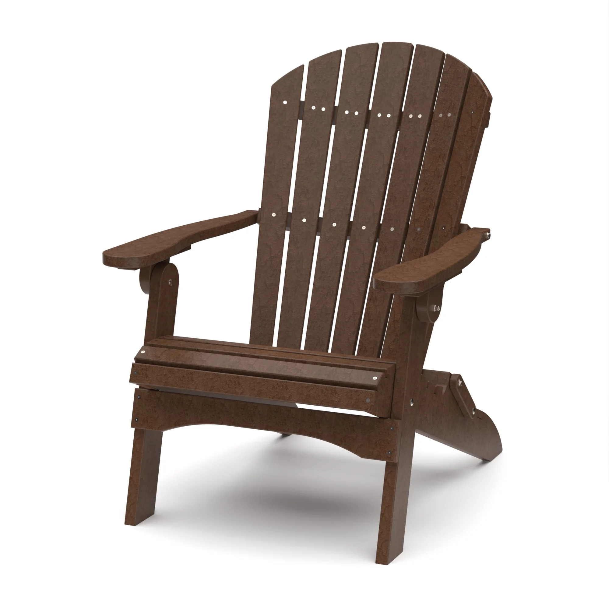 Wildridge Heritage Folding Adirondack Chair, Tudor Brown, Outdoor Weather Resistant Poly Patio Furniture