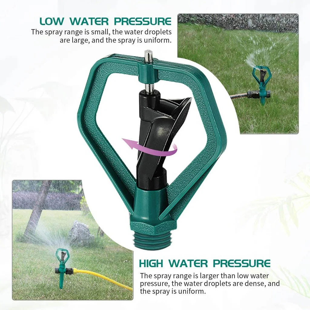 ZiSUGP Rotating Impulse Sprinkler Garden Lawn Grass Watering System Water Hose Spray Kids Sprinkler Head