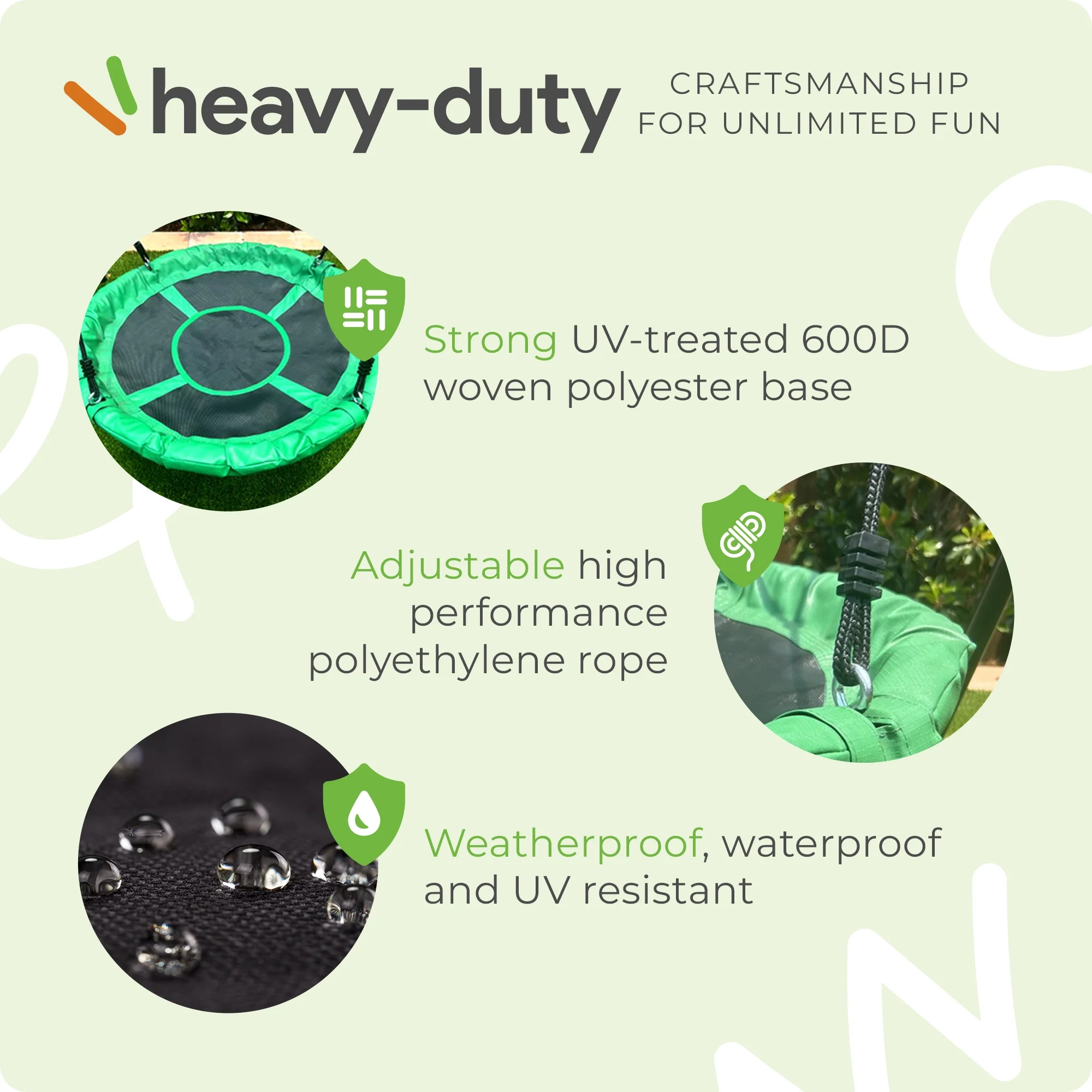 gobaplay Round Tree Swing and Polyethylene Rope with Hanging Tent, rey