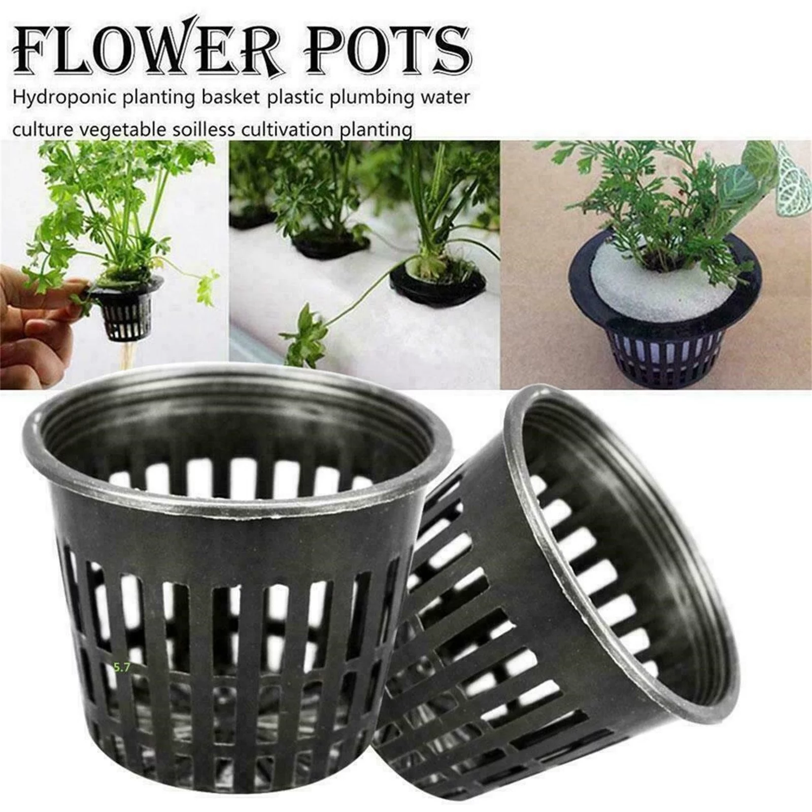 Pompotops 10Pcs Garden Pond Plastic Planting Baskets Aquatic Planter Pots Fast