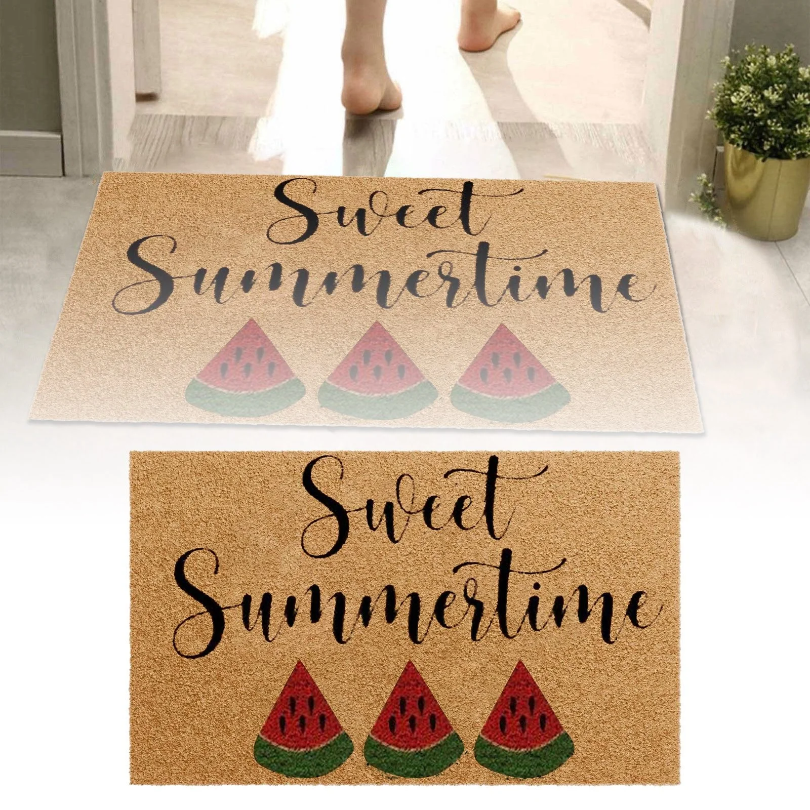 iju7gthy Bath Towels Set of 6 Large Cotton 4th of July Party Festival Decoration Floor Mat Party Decoration Floor Mat Spring Floor Mat Watermelon Round Floor Mat