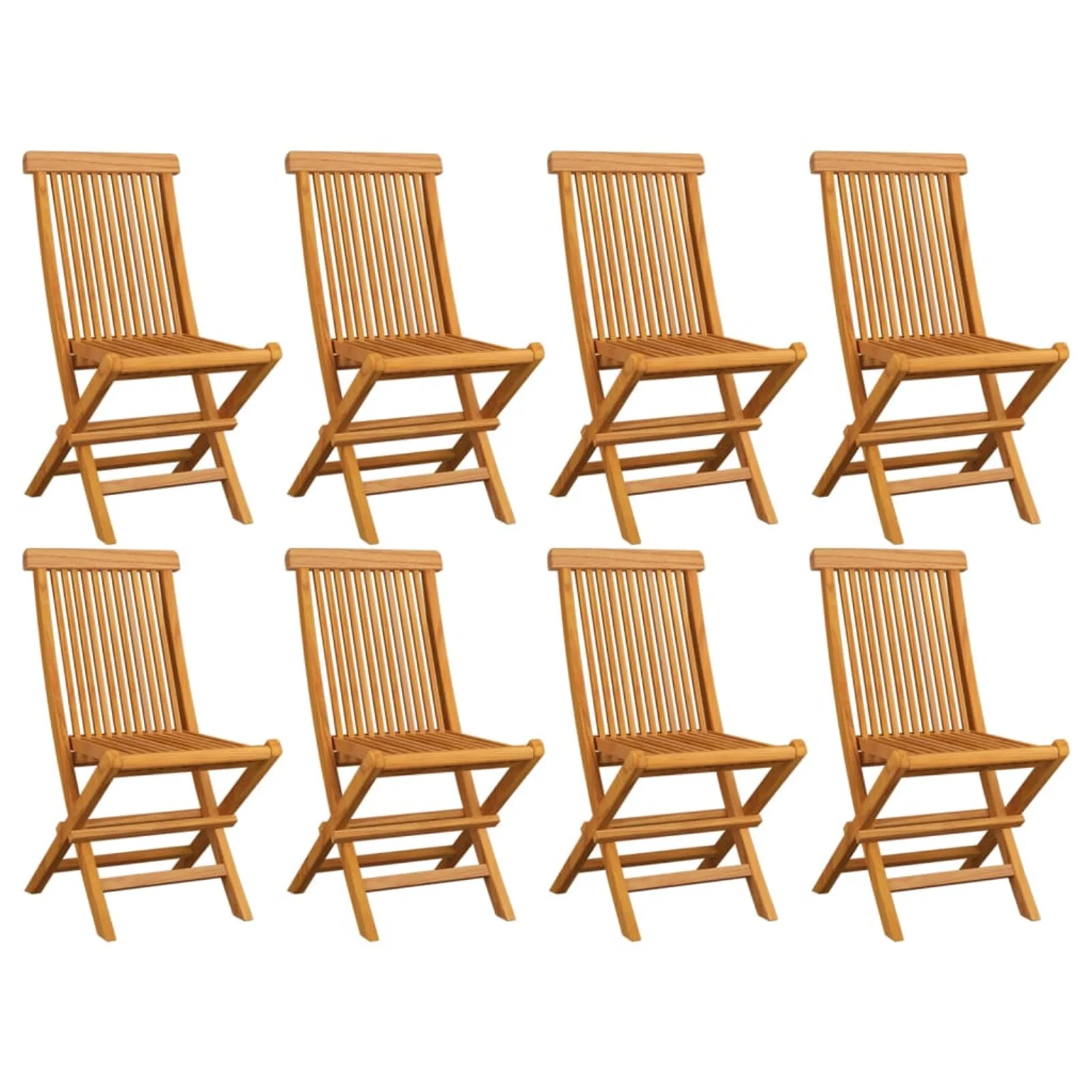 Andoer Folding Garden Chairs 8 pcs Solid Teak Wood