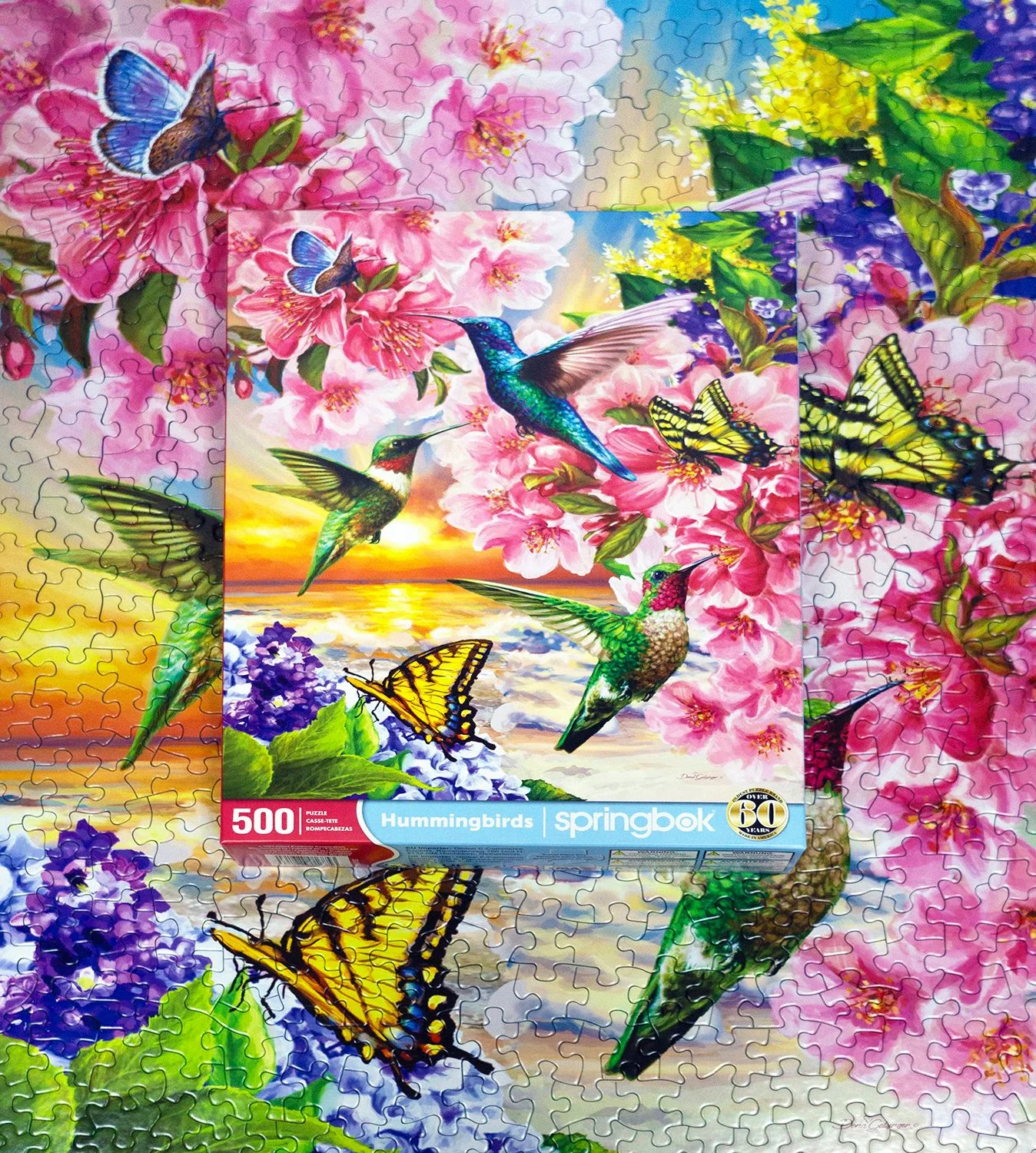 Springbok Hummingbirds - 500 Piece Jigsaw Puzzle - Made in USA - Unique Cut Pieces