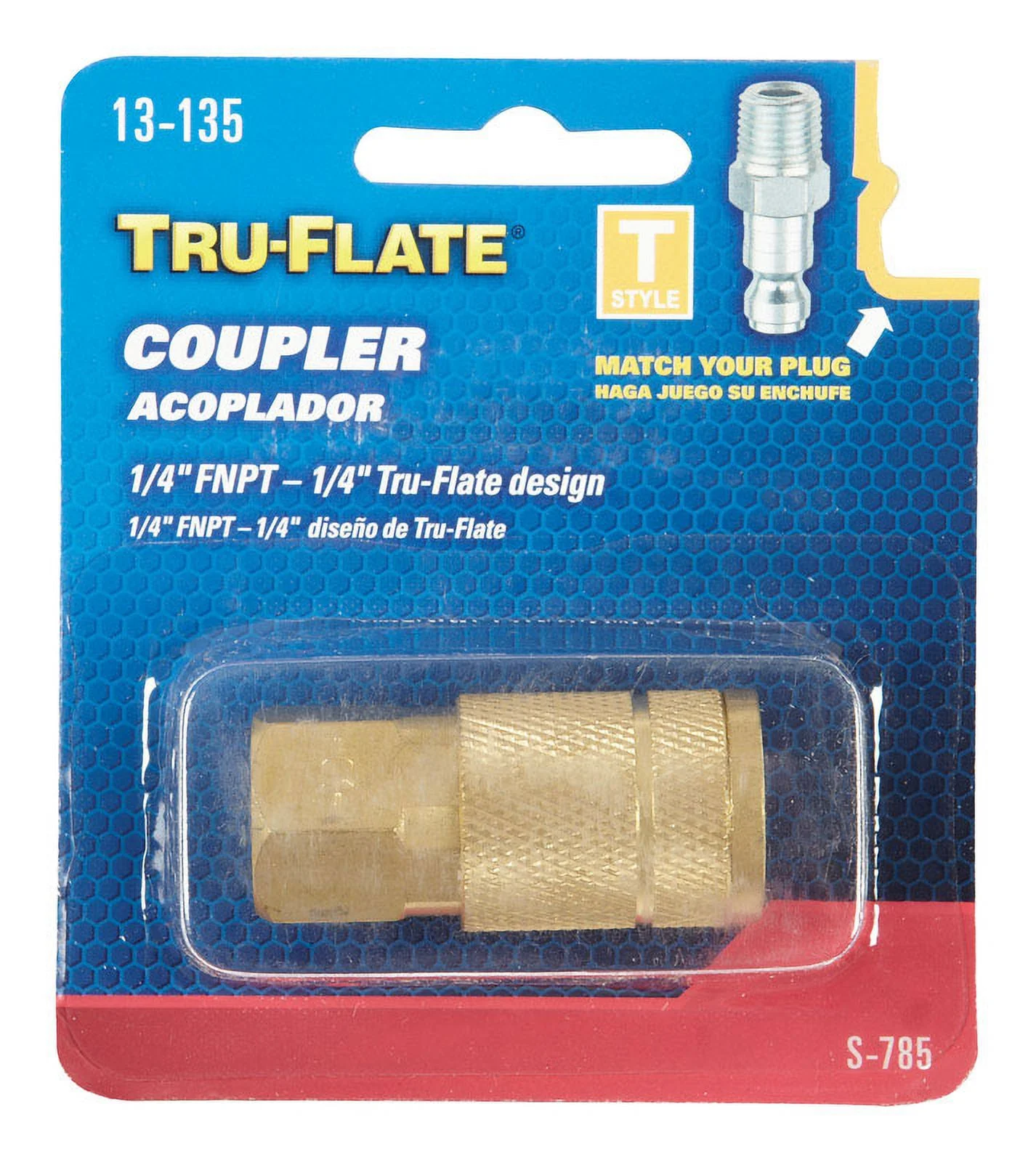 1 Pc, Tru-Flate Brass Quick Change Coupler 1/4 In. Fpt 1 Pc