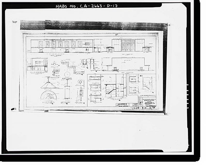 Historic Framed Print, Roosevelt Base, Auditorium-Gymnasium, West Virginia Street between Richardson & Reeves A, Long Beach, Los Angeles County, CA - 16, 17-7/8