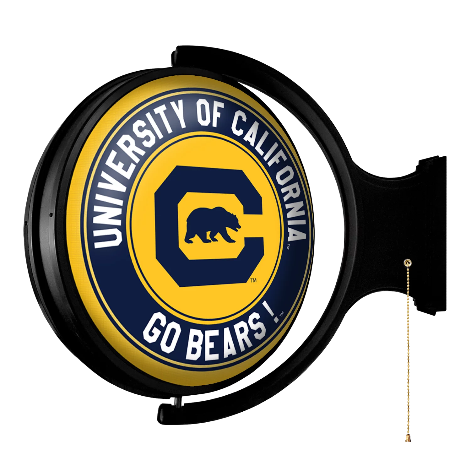 Grimm Industries CA-115-01 Rotating Illuminated Team Spirit Wall Sign - Bubble CA Primary Logo, Berkeley Blue & California Gold - Round
