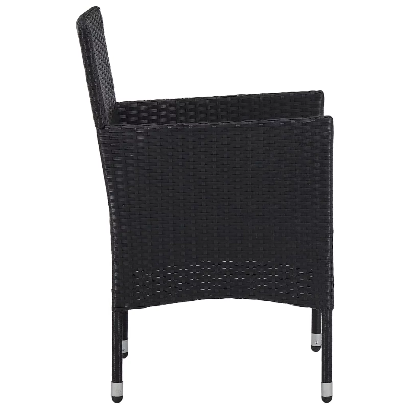 Suzicca Garden Dining Chairs 2pcs Poly Rattan Black