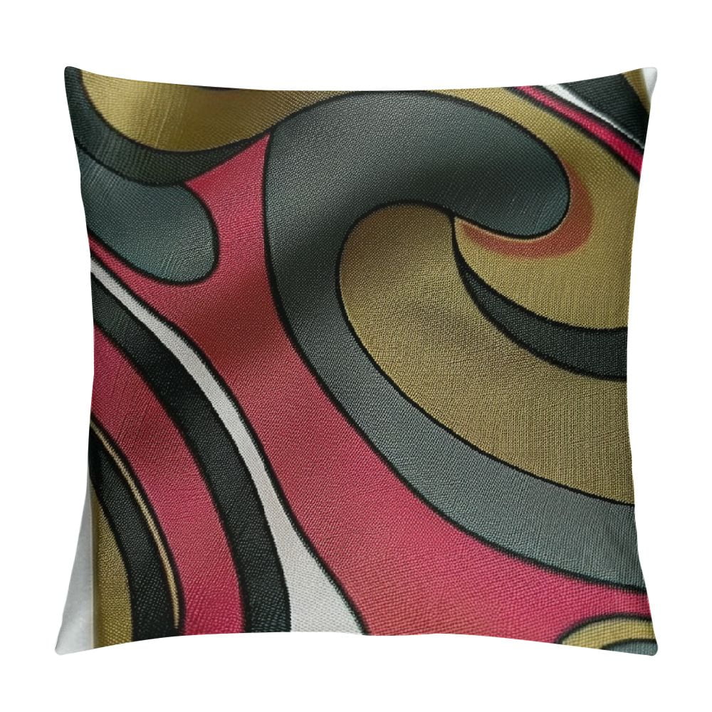 Ollo0ord Abstract Geometric Cushion Cover Black White Brown Stripes Throw Pillow Cover for Outdoors Chair Office Modern Simple Style Cushion Case for Bedroom Car Party Couch White