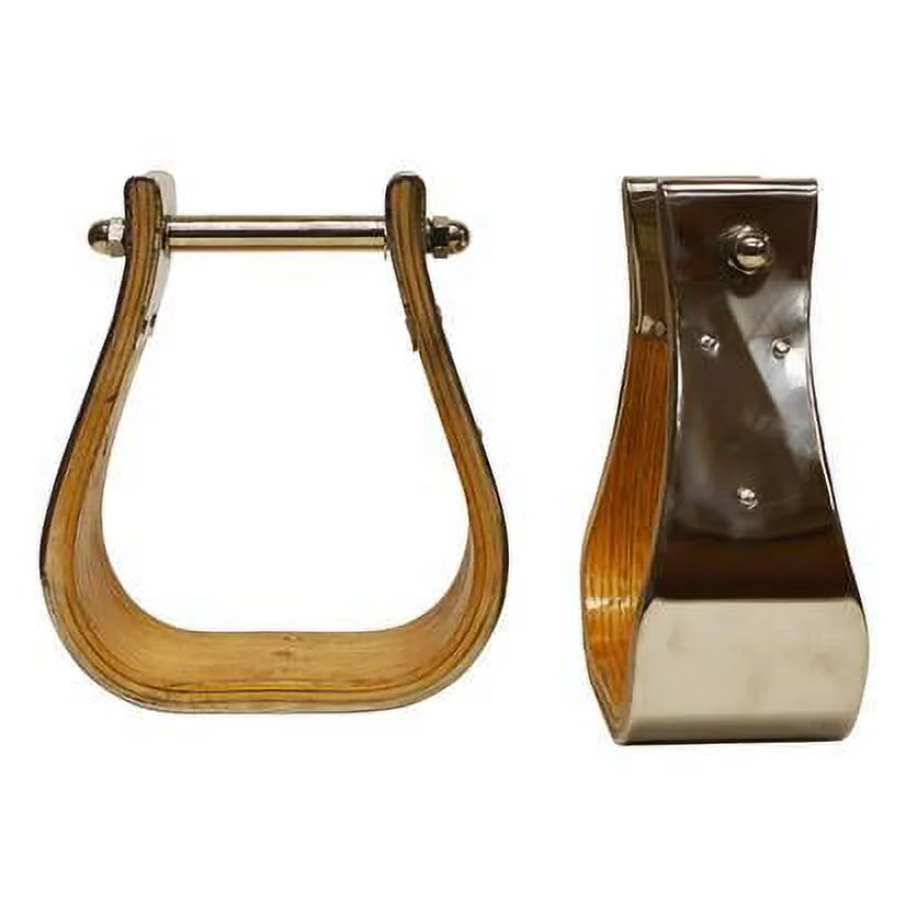 Partrade Trading Corporation 3` Stainless Steel Covered Wooden Stirrup