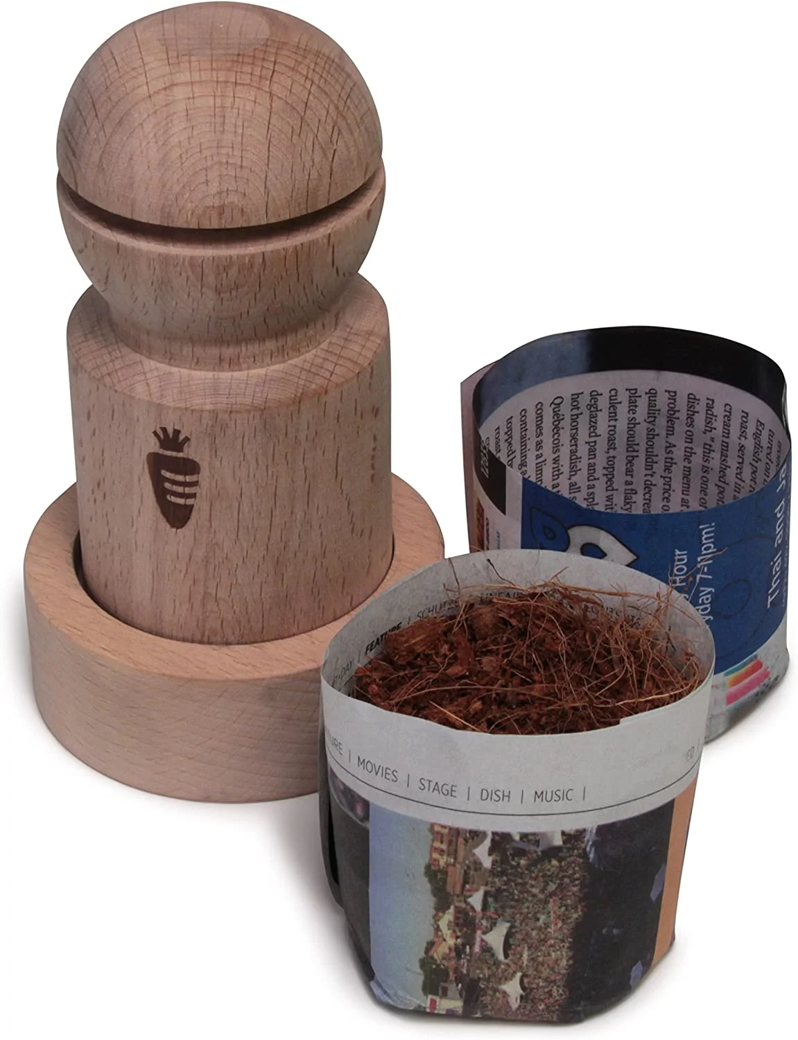 Carrot Design Newspaper Pot Maker for DIY Biodegradable Seedling Starter Pots