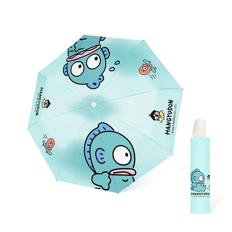 Kawaii Sanrioed Hangyodon Umbrella Cartoon Automatic Sun Umbrella Sunshade Sun Protection Sunny or Rainy Dual Use Festival Gift