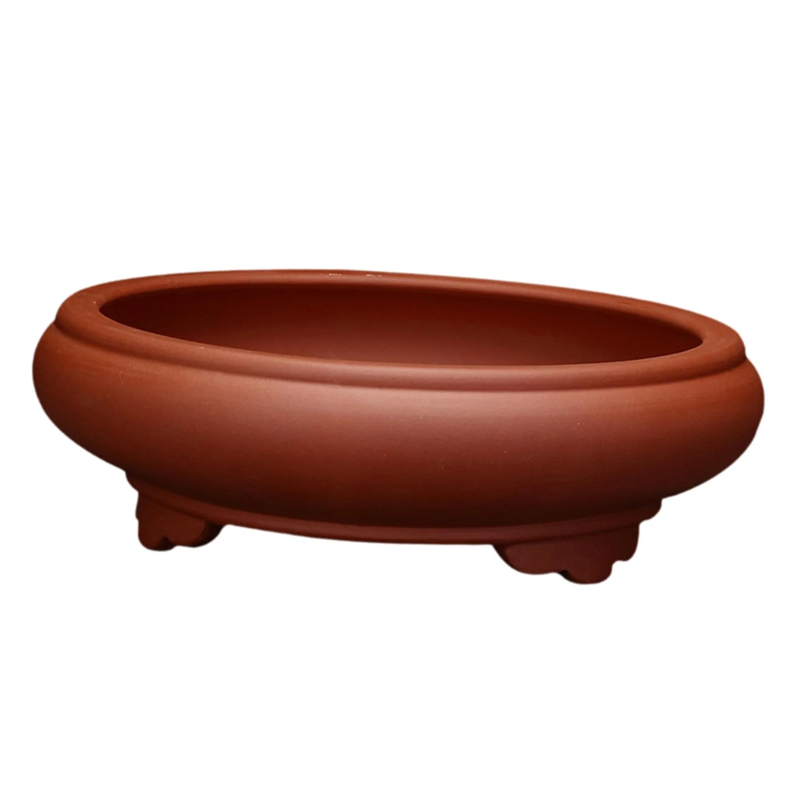SunniMix Round Large Shallow Planter Pot Bonsai Pot for Courtyard Indoor Outdoor Home red