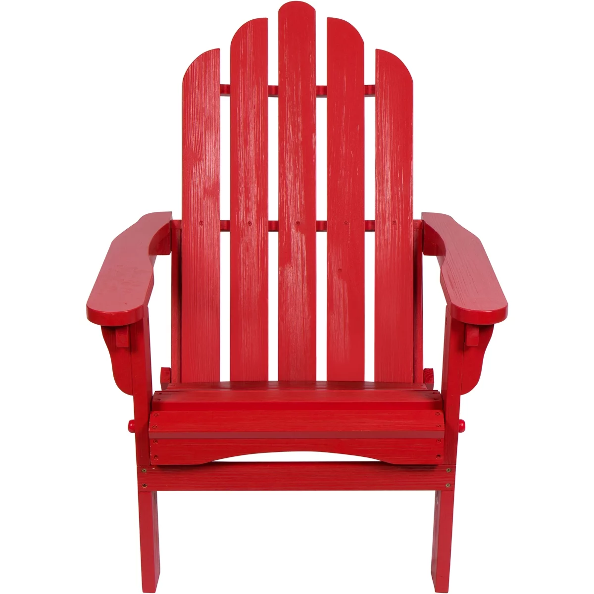 Shine Company Marina II Solid Wood Adirondack Folding Chair, Chili Red