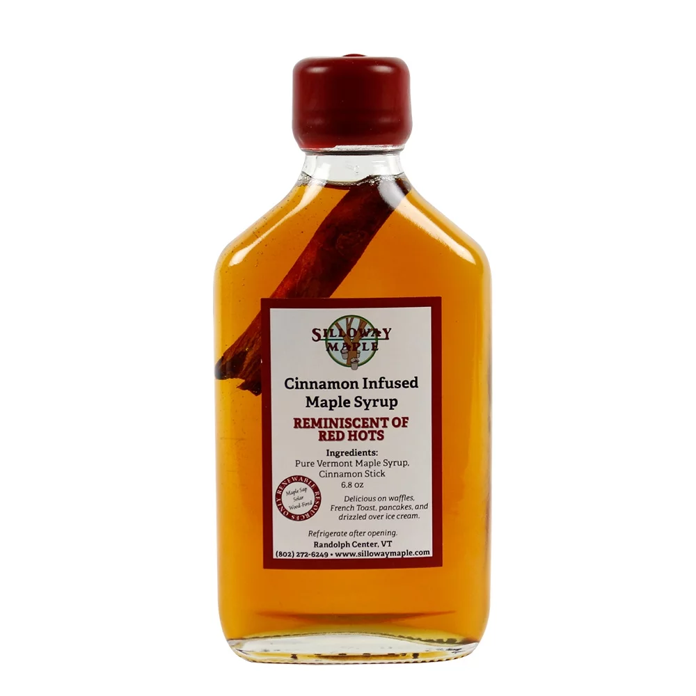 Silloway Maple Cinnamon Infused Clean Energy Maple Syrup W/Cinnamon Stick 6.8 oz