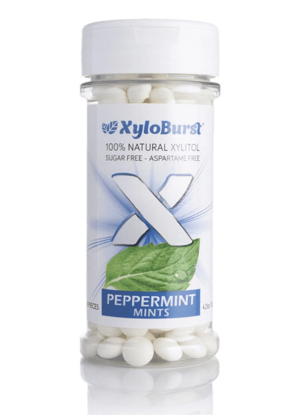 XyloBurst - Peppermint Xylitol Mints | Sugar Free Breath Mints for Oral Health | Gluten Free, Vegan, Keto Friendly | Aspartame Free Mints  | 200 Count Jar