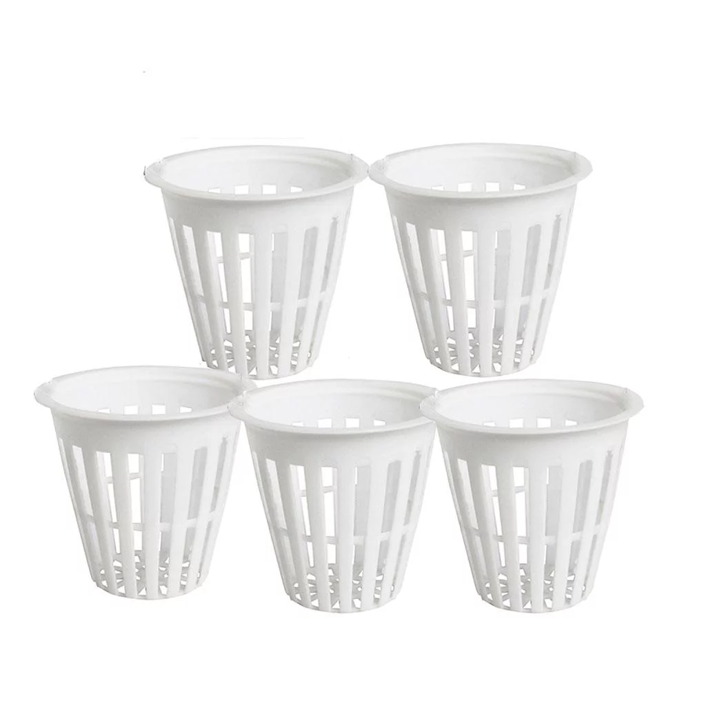 5x Cups Basket Aeroponic Planting Grow Mesh Pots White
