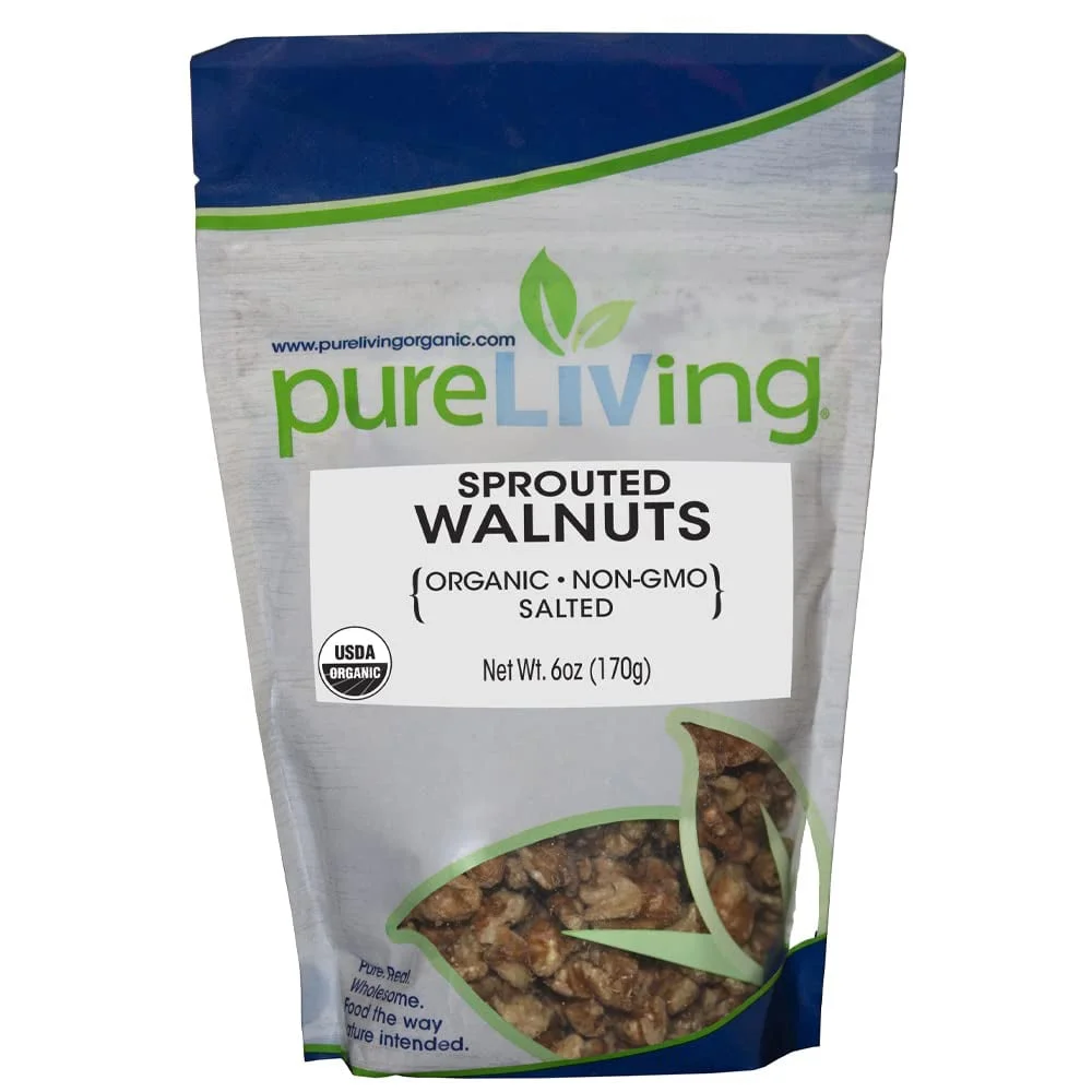 Pure Living Sprouted Walnuts With Salt - 6 oz Pack of 2