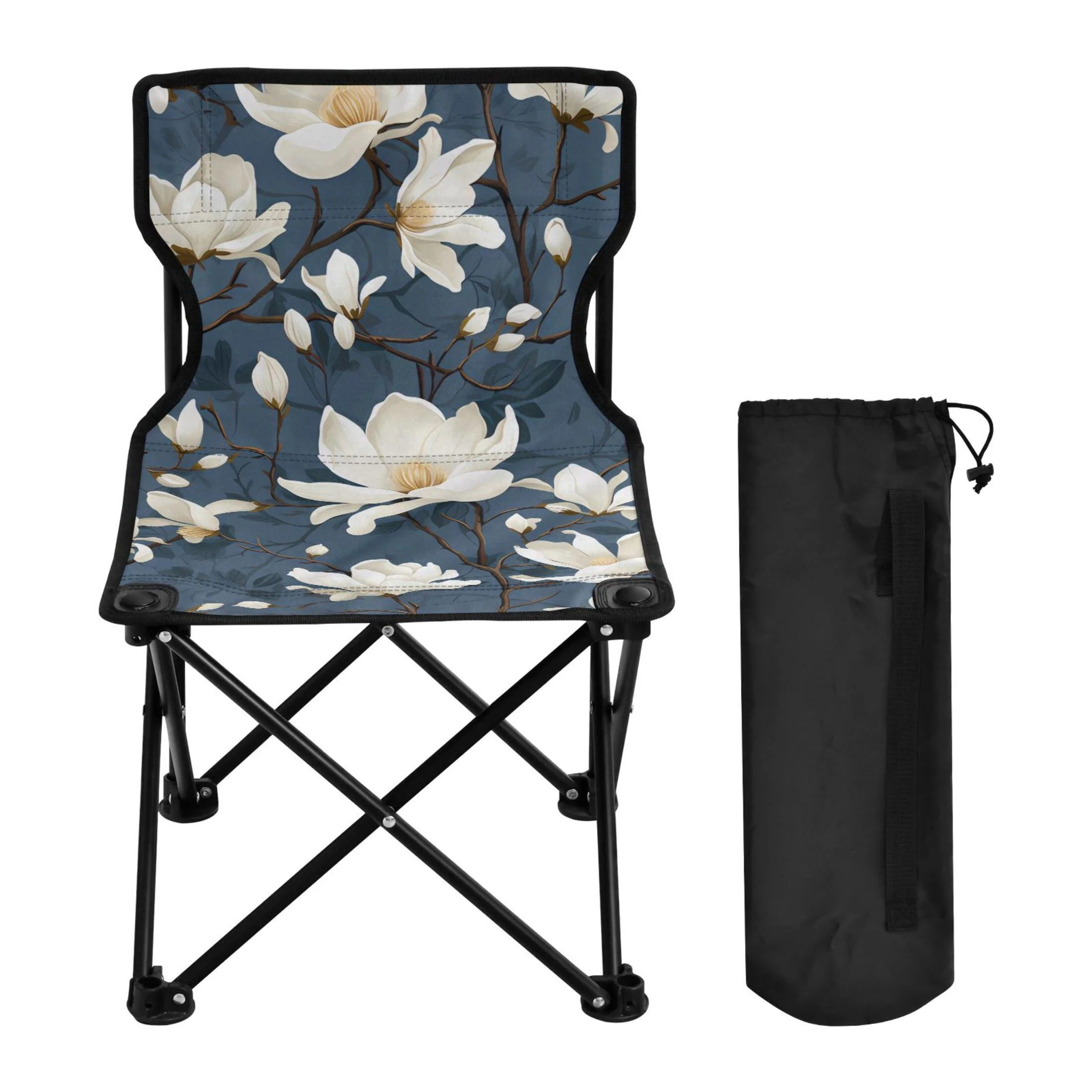 Jasmine Flowers Portable Camping Chair Small for Kids Outdoor Folding Beach Chair Fishing Chair Lawn Chair with Carry Bag