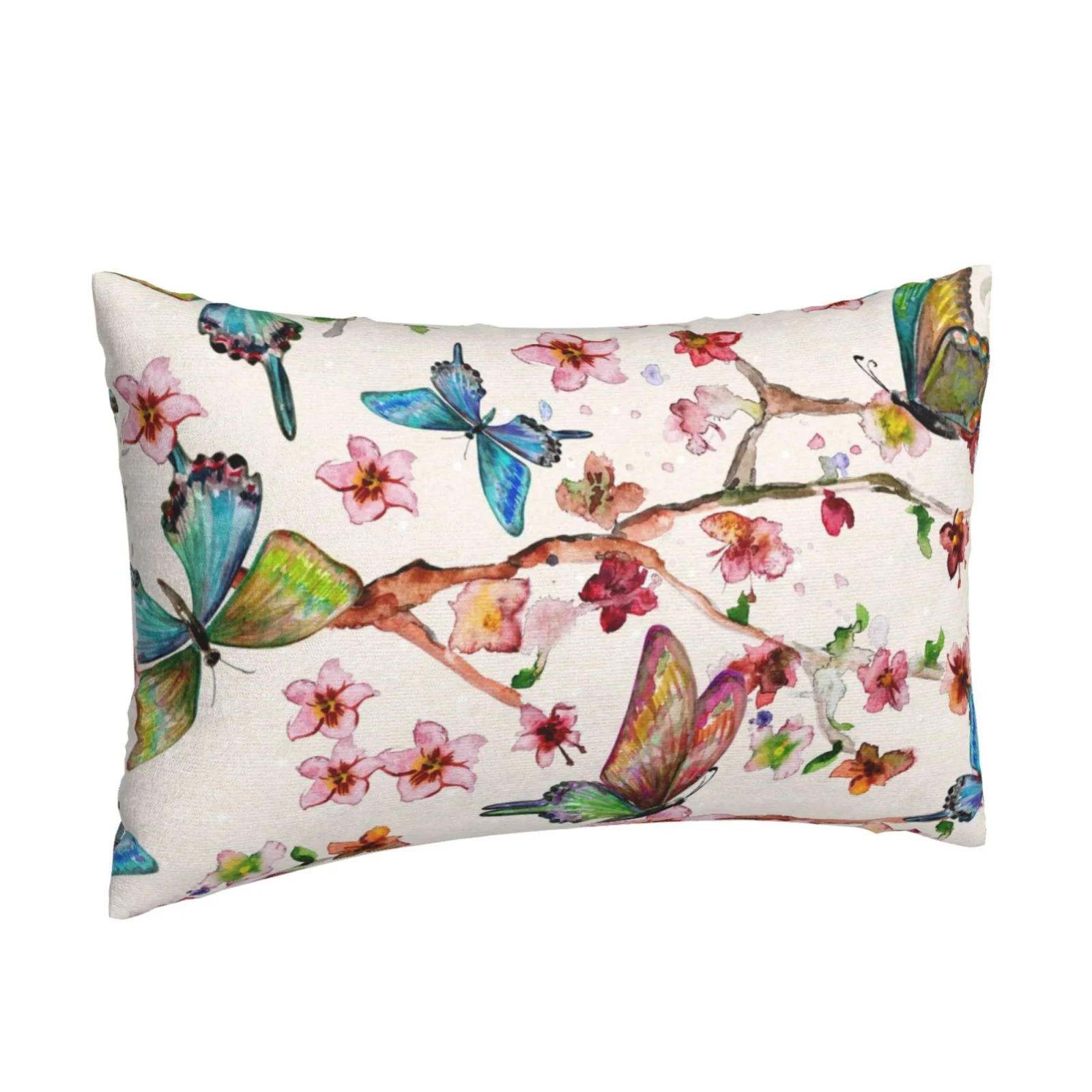 Junzan Watercolor Floral With Butterflies Pillow Cases Standard Size, with Envelope Closure Bed Pillow Cases,14