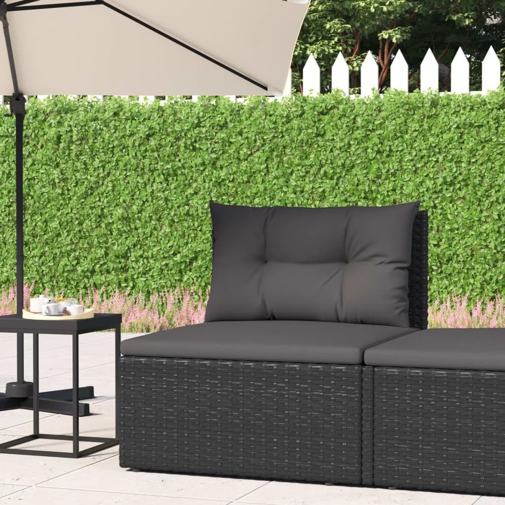 Dina Patio Corner Sofa  Patio Conversation Sets Outdoor Furniture Patio Chairs Dining Set Suitable for Living Room Lawn Deck Outdoor with Cushions Black Poly Rattan