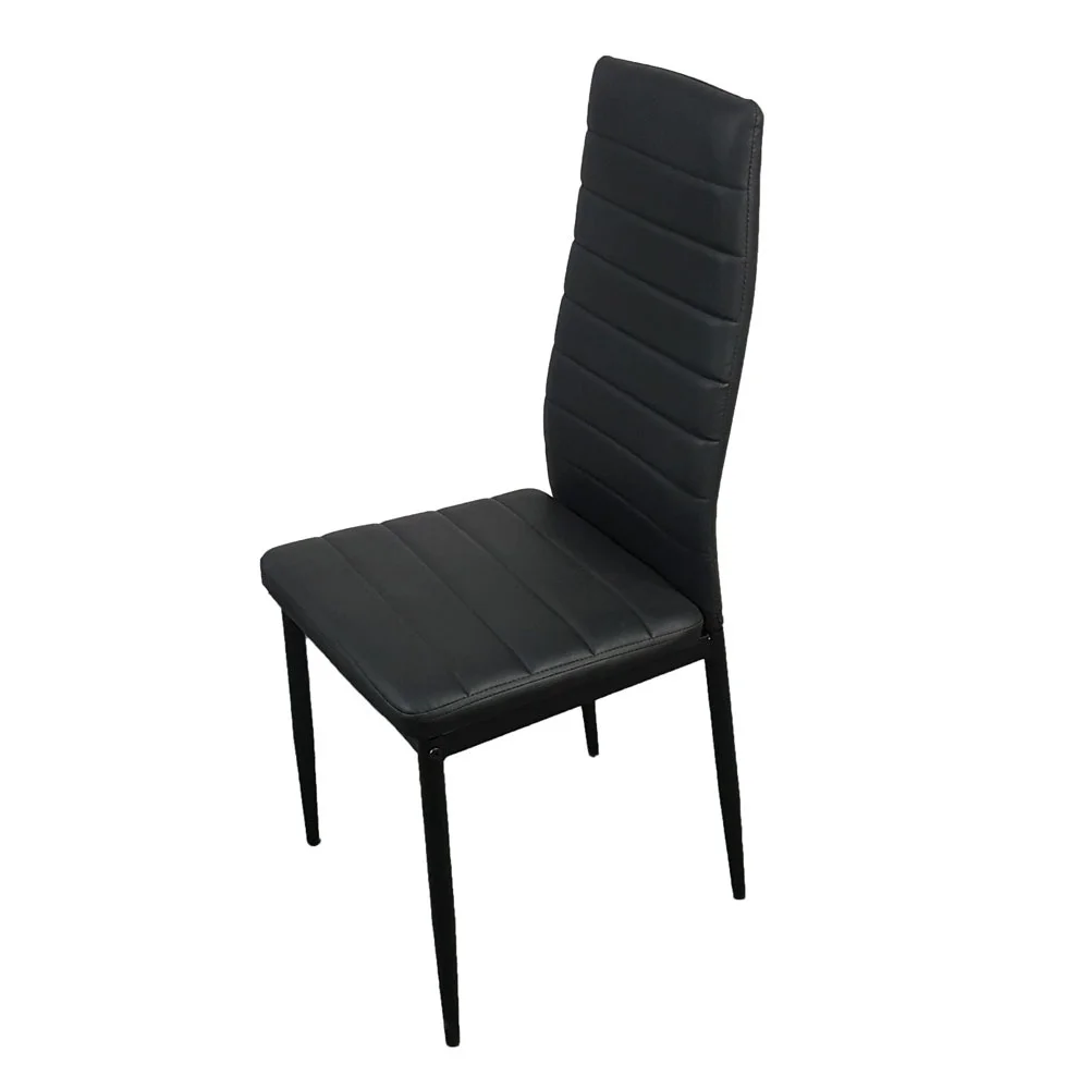 YAHAOLHGD Dining Chairs Assembled Stripping Texture High Backrest Black 6pcs