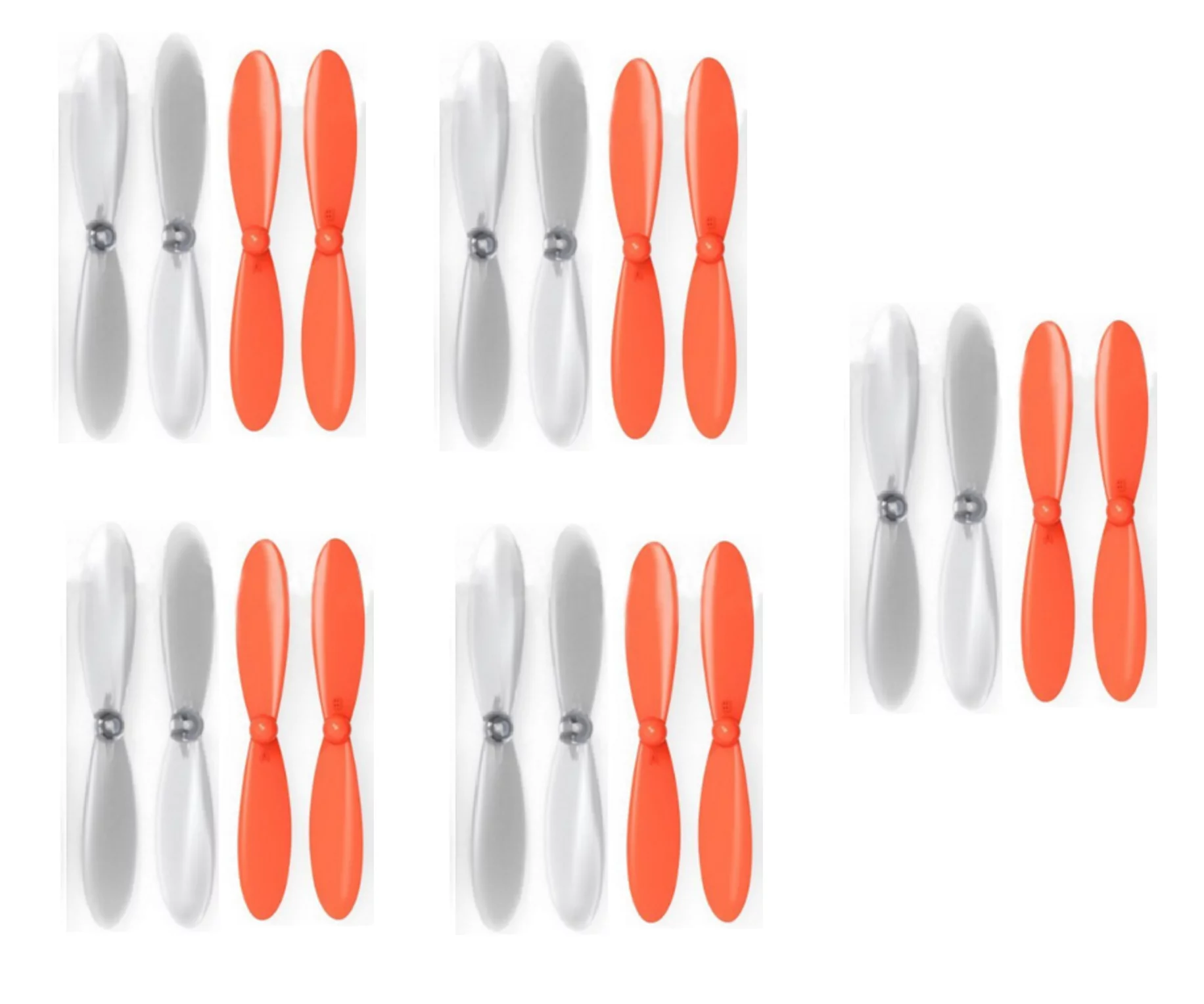 HobbyFlip Orange Clear Propeller Blades Props 5x Propellers Transparent Compatible with Walkera QR Ladybird FPV