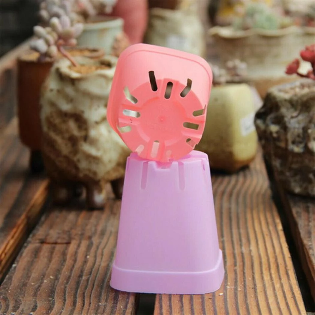 15pcs Mini Plastic Plant Flower Pot Home Office Decor Planter Colorful