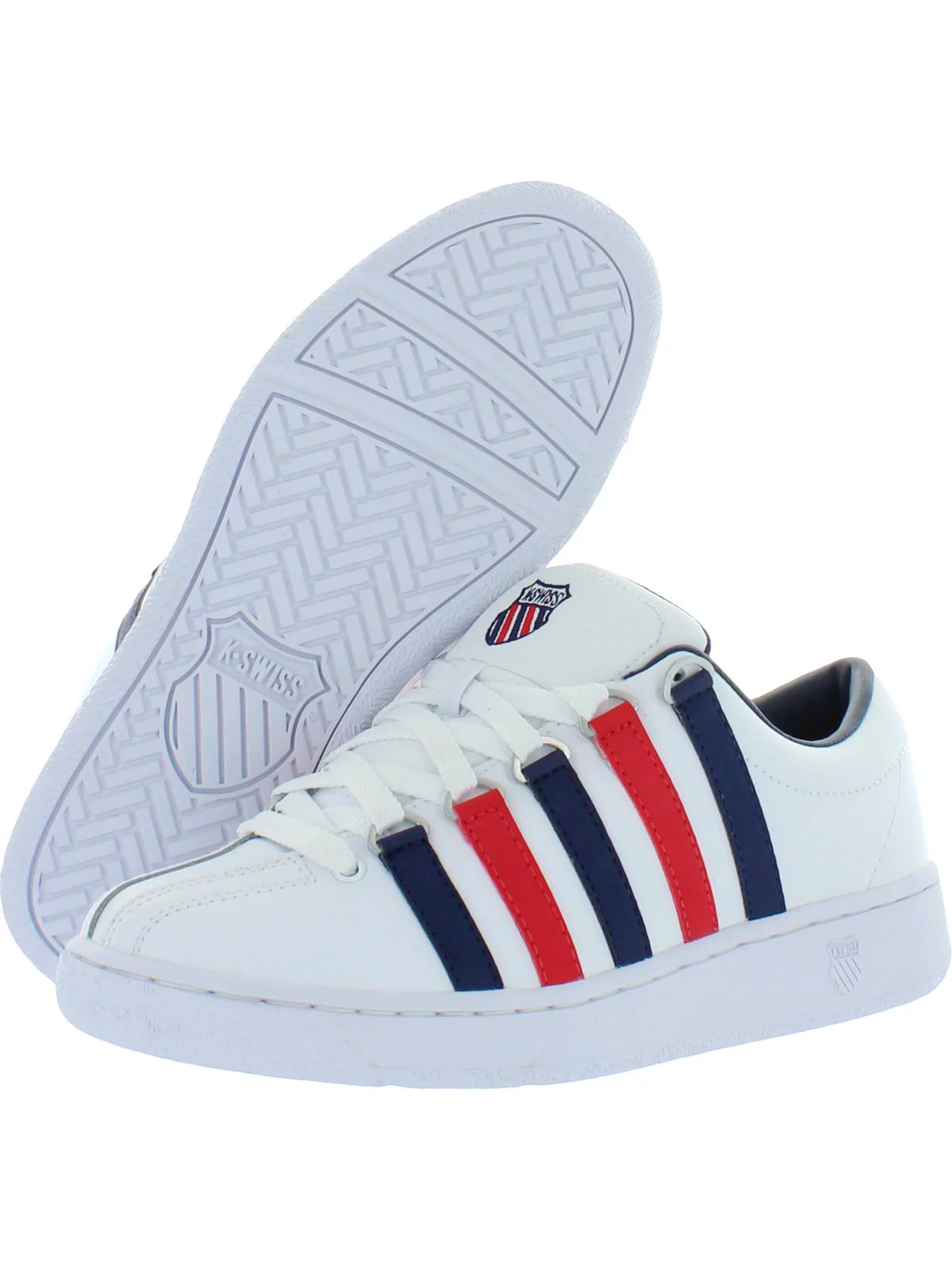 K-Swiss Men's Classic 2000 Low White / Red Blue, Top Sneaker - 10M