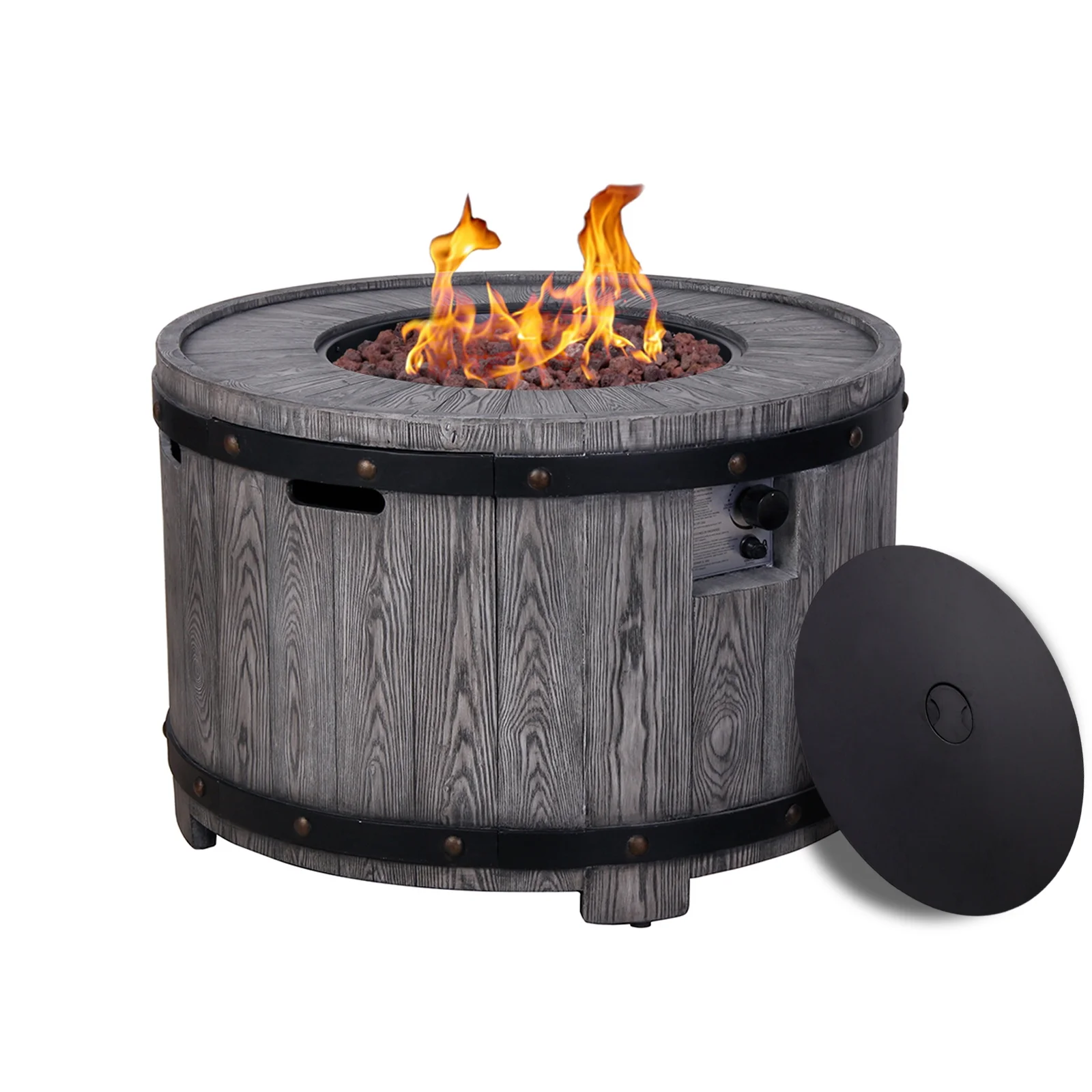 Firepits All TerraFab Internal Gas Tank For Outdoor Use Round