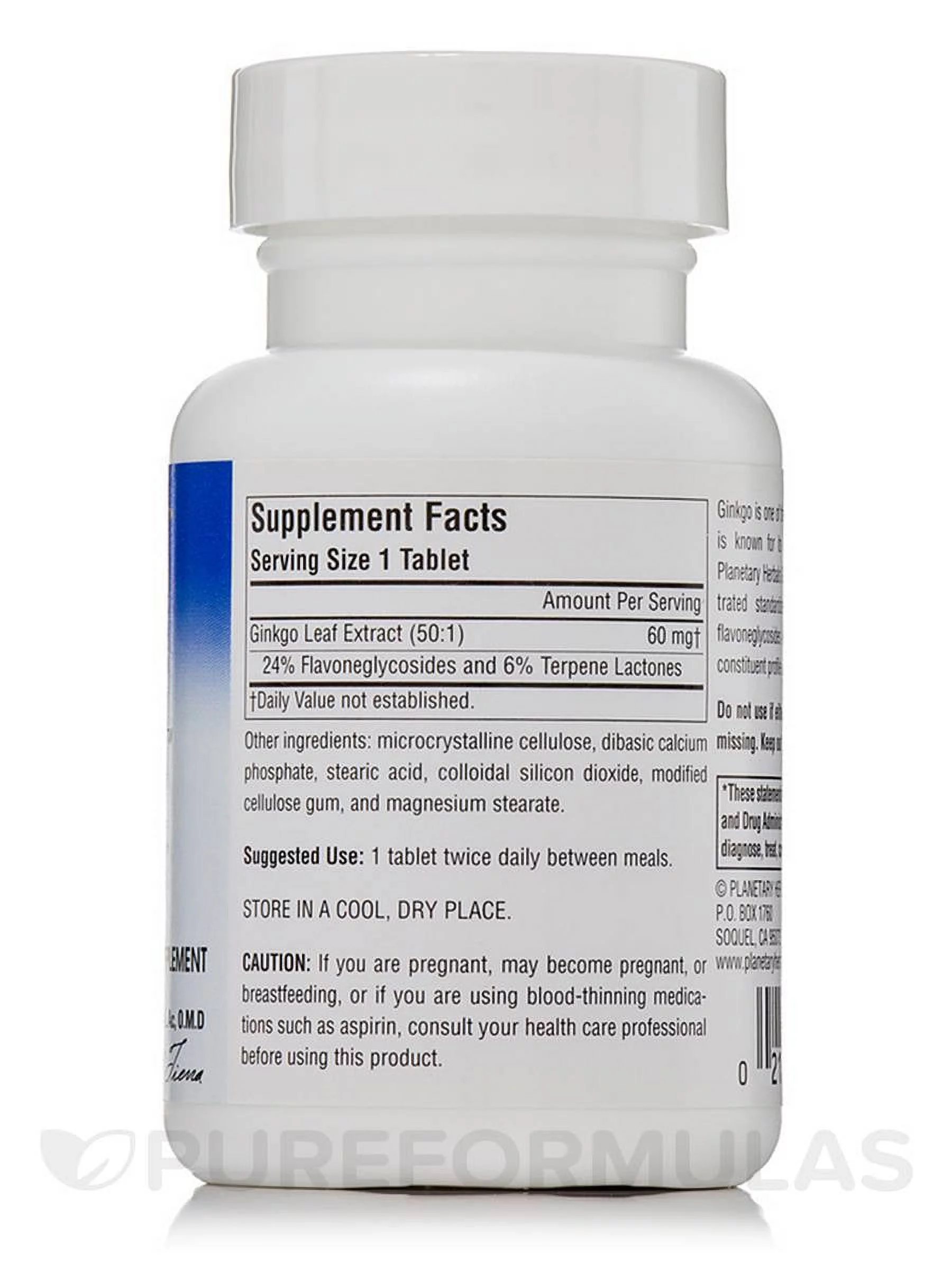 Ginkgo OptiMem 60 mg - 45 Tablets by Planetary Herbals