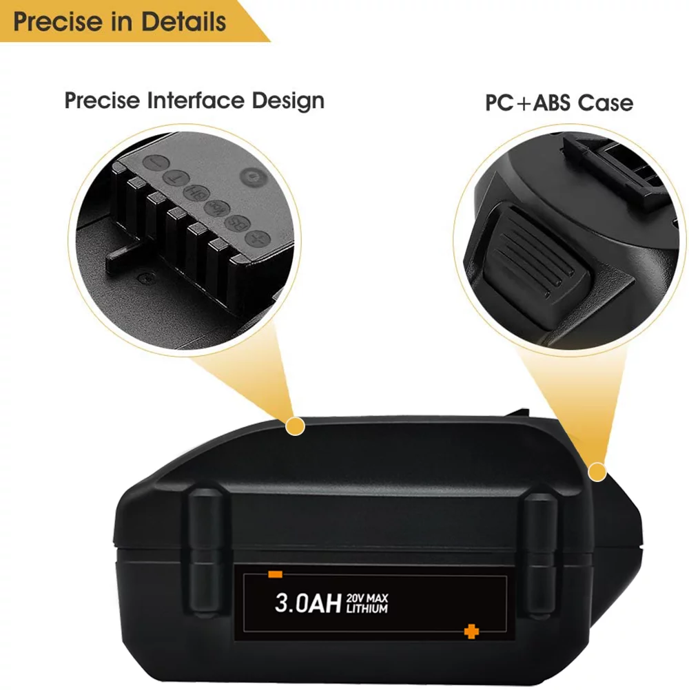 4packs 3000mAh 20V Replacement Worx Black WA3520 Battery Compatible with WA3512 WA3511 WA3520 WA3525