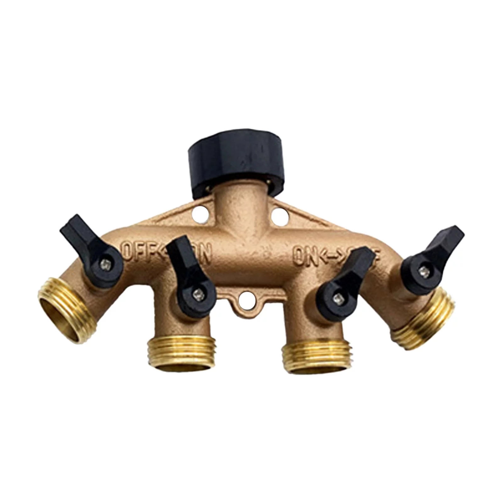 Garden Four Way Brass Ball American 3/4 Ball Garden Hose Distributor Faucet 4 Way Water Distributor Utility Tool