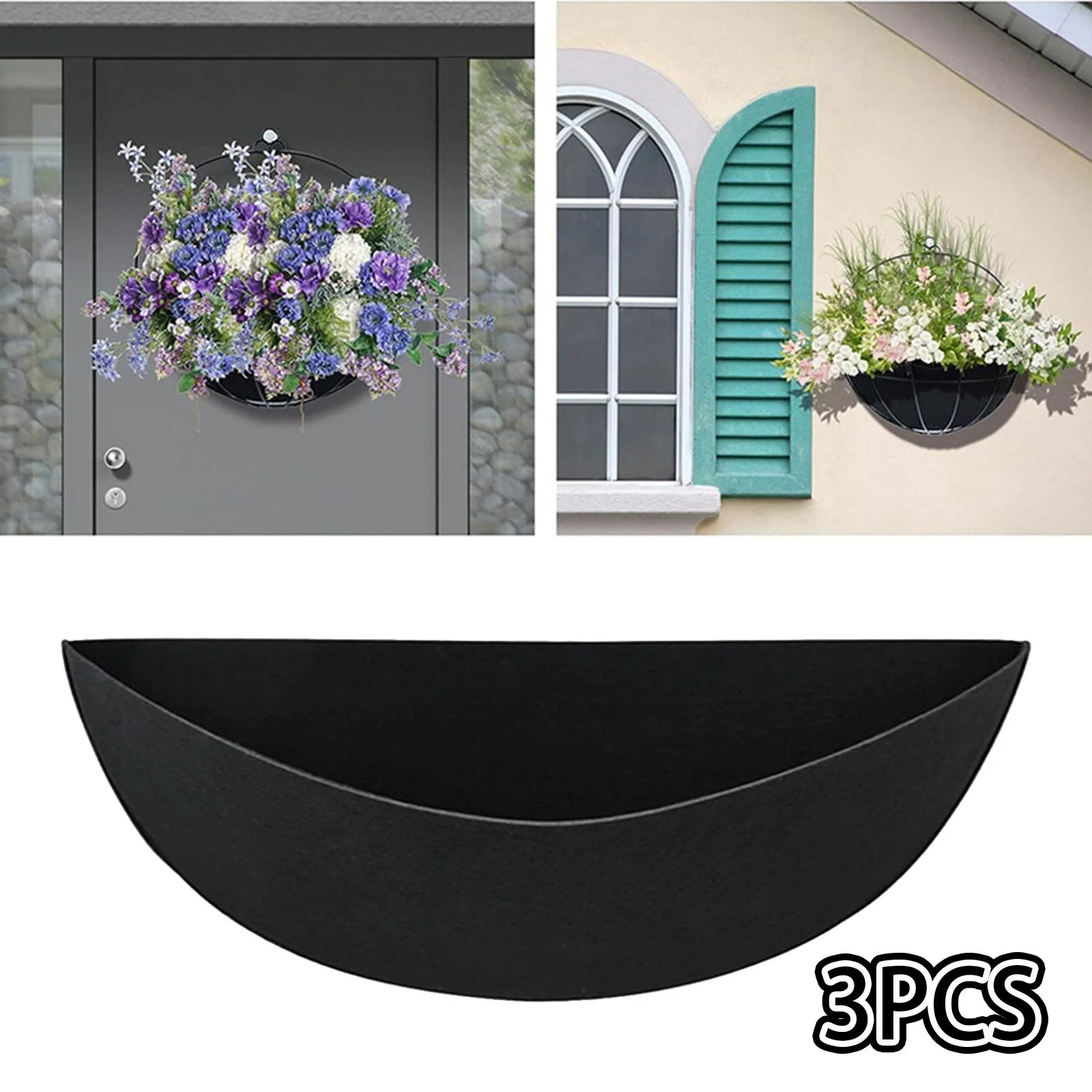 Gazechimp 3 Pieces Fabric Planter Basket Liner Foldable and Breathable Flower Basket Liner 16in