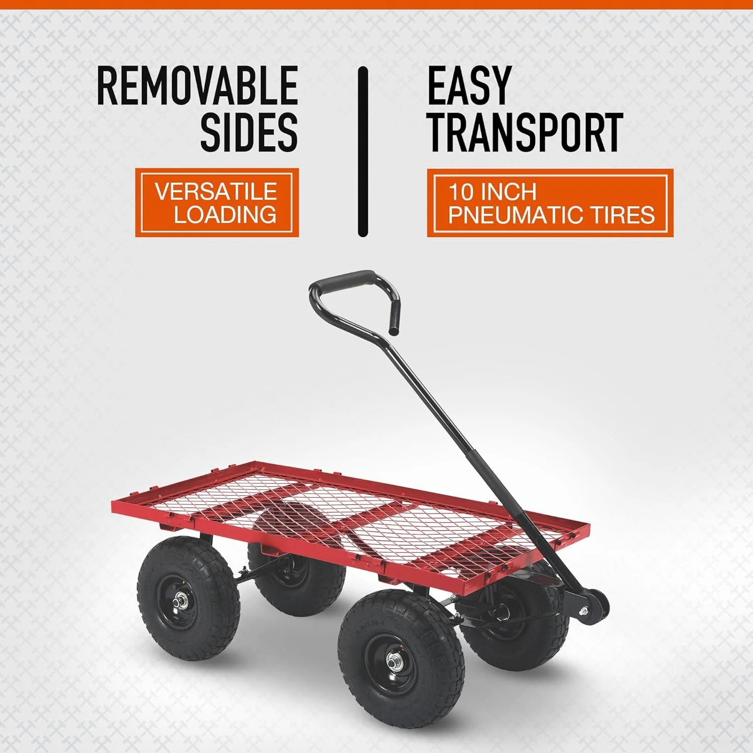 Steel Garden Cart - 400-Lb. Capacity, 38in.L x 18 1/2in.W x 21in.H