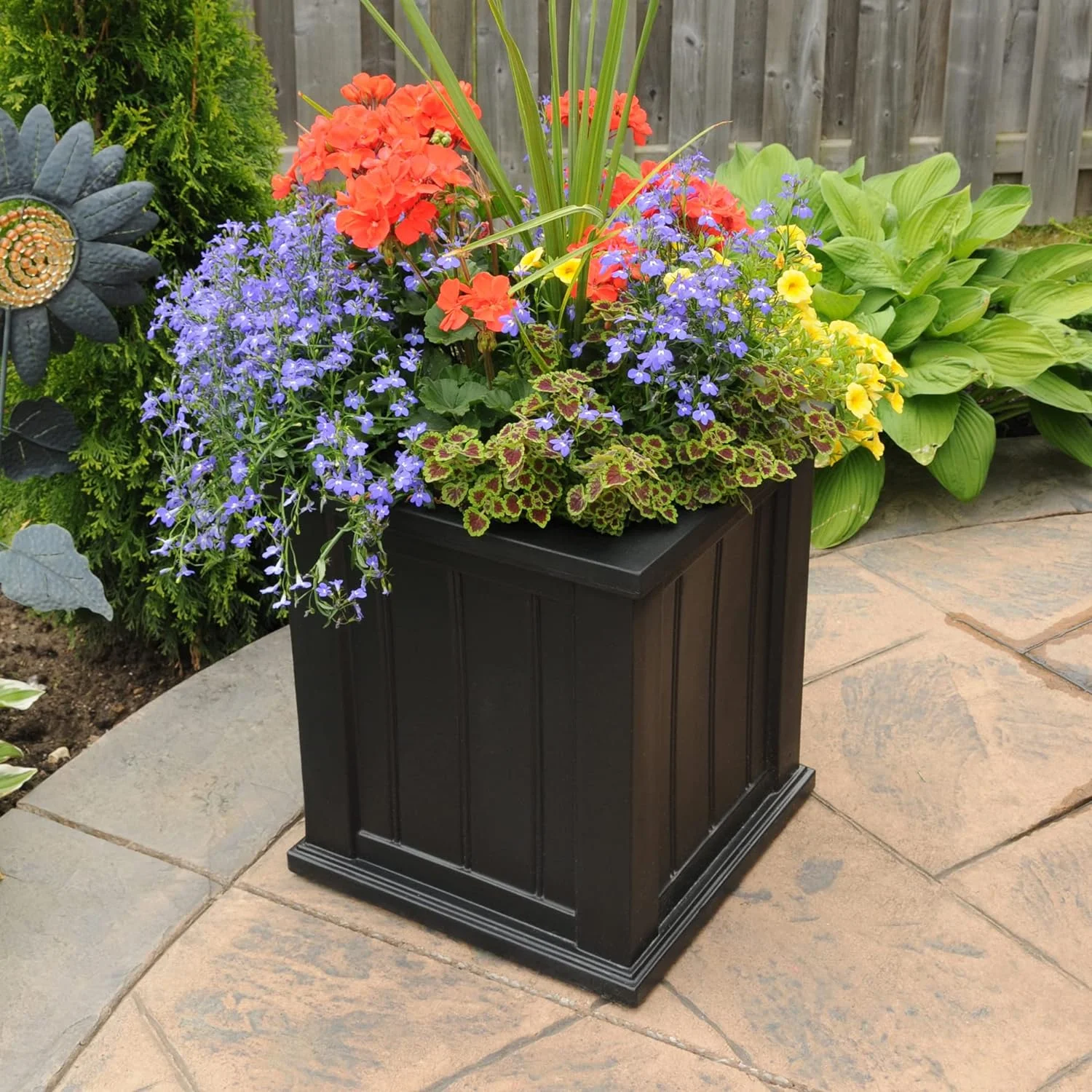 4837-B Cape Cod Planter, 16X16, Black