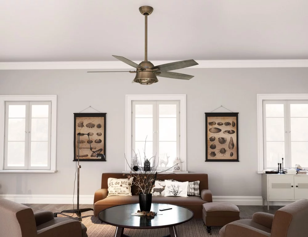 Hunter Fans - Hampshire - 5 Blade Ceiling Fan with Light Kit and Handheld Remote