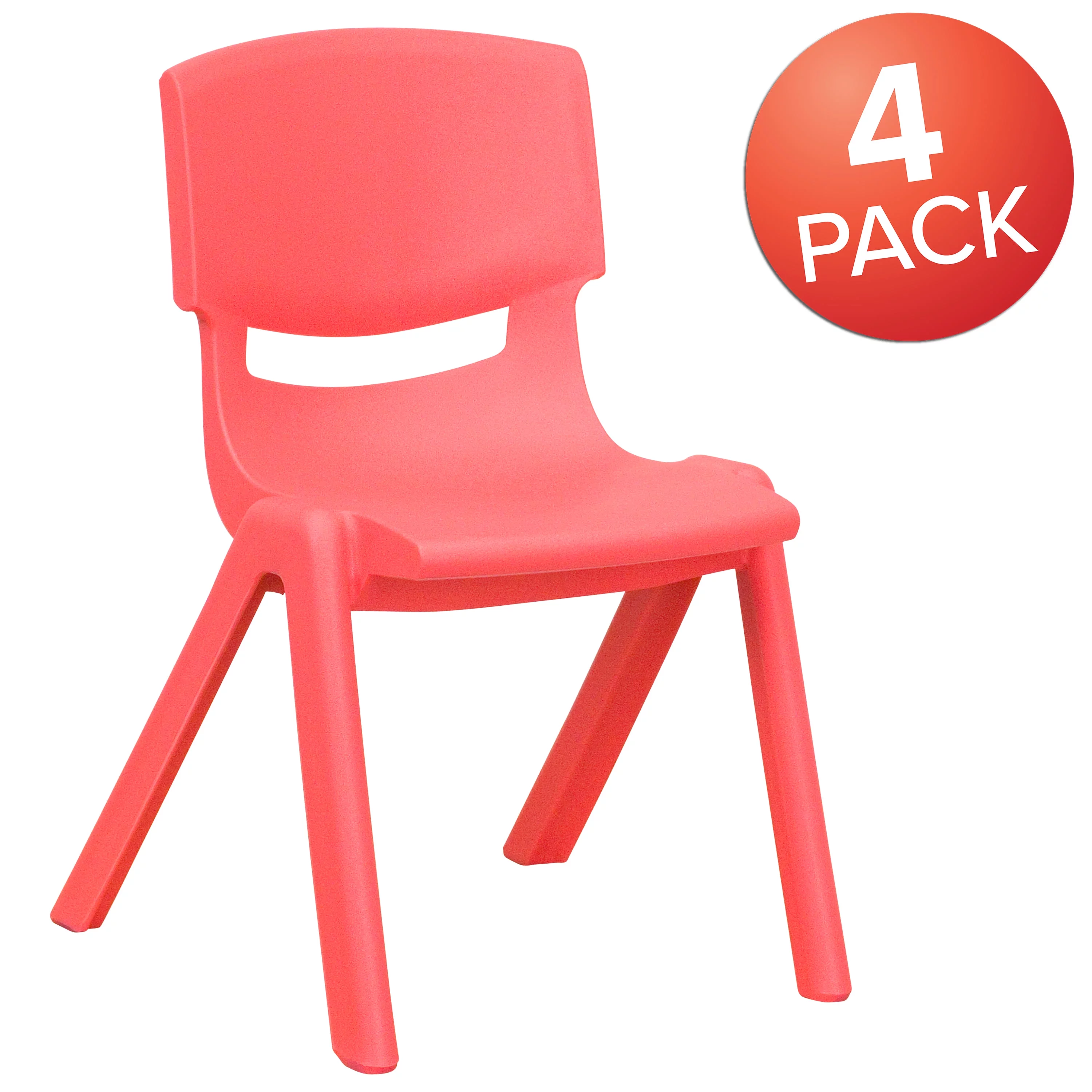 Emma + Oliver 4 Pack Green Plastic Stack School Chair with 12