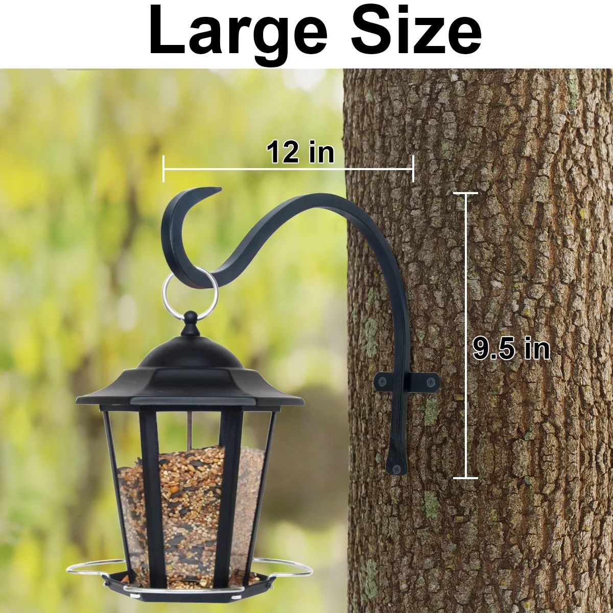 Wall Mount Plant Hanging Bracket, 12in Heavy Duty Rustic Decorative Metal Plant Hange(Black, Set of 4)