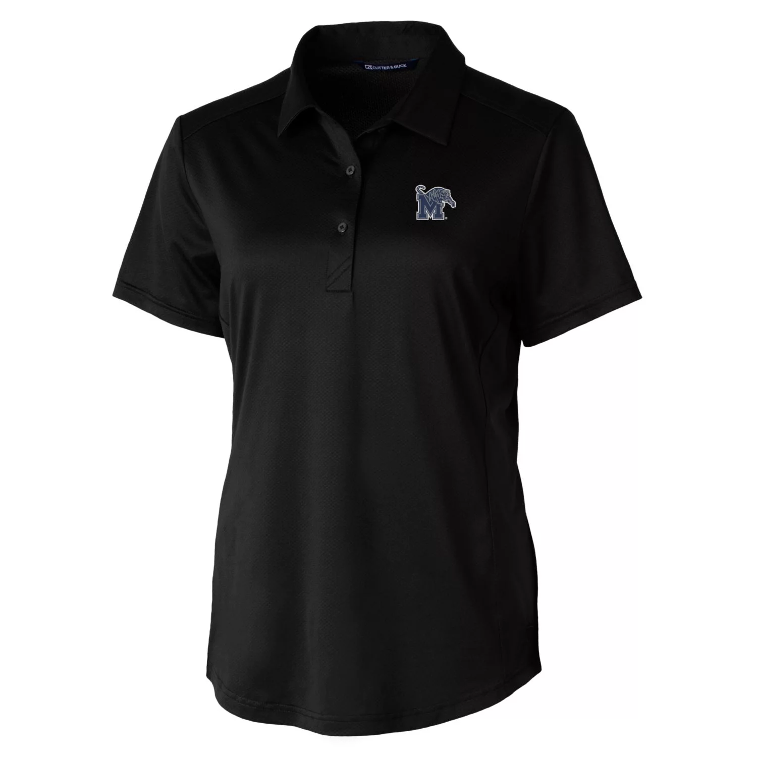Women's Cutter & Buck Black Memphis Tigers Prospect Textured Stretch Polo
