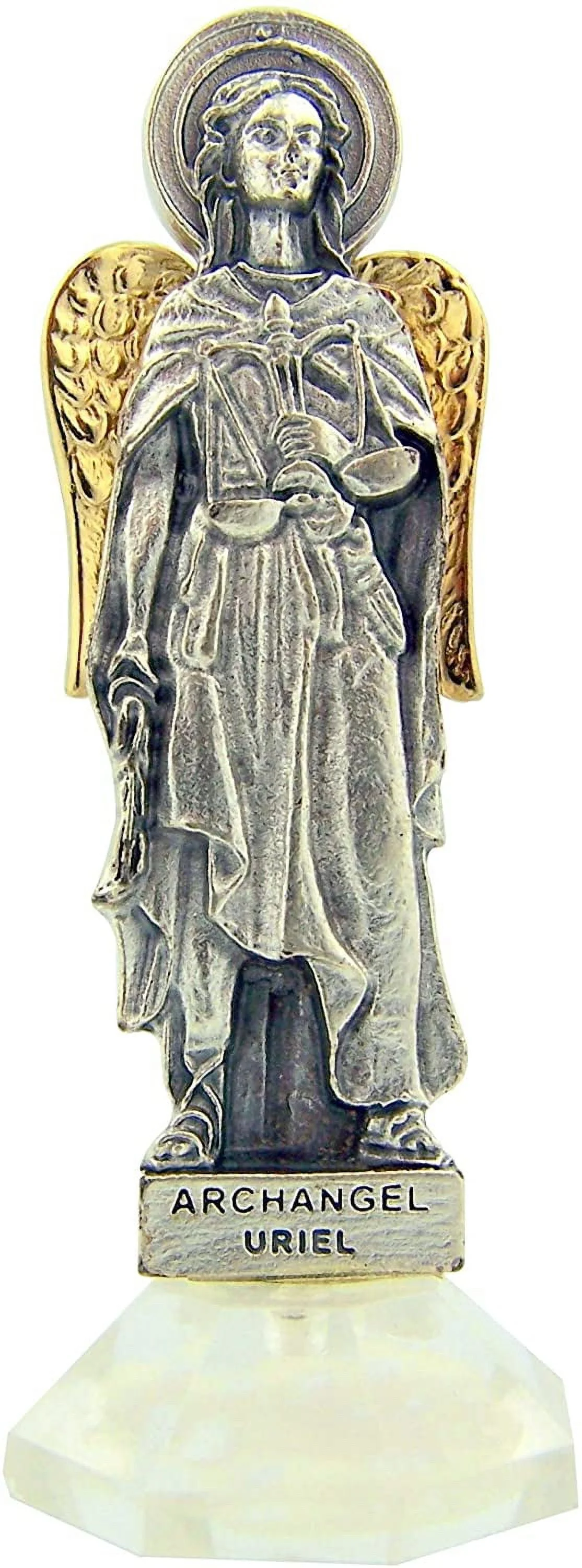 Travel Protection Patron Archangel St Uriel Adhesive Car Auto Statue Figure