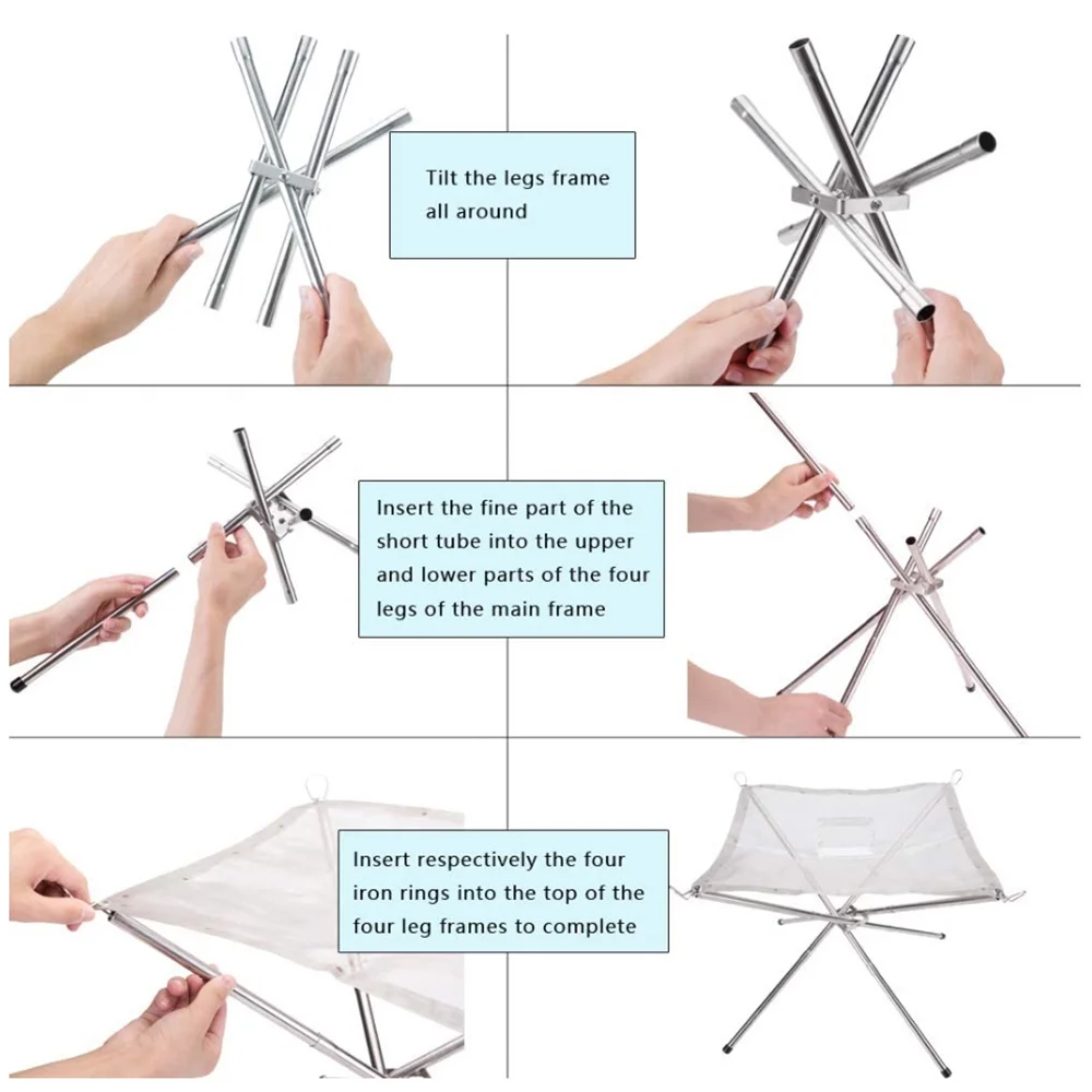 Fire Pit,Campfire Bbq Picnic Heat-resistant Campfire Bbq Outdoors Heat-resistant Campfire Mesh With Carry Stainless Steel With Carry Outdoors Carry Outdoors Heat-resistant Fire Pit Twirltide