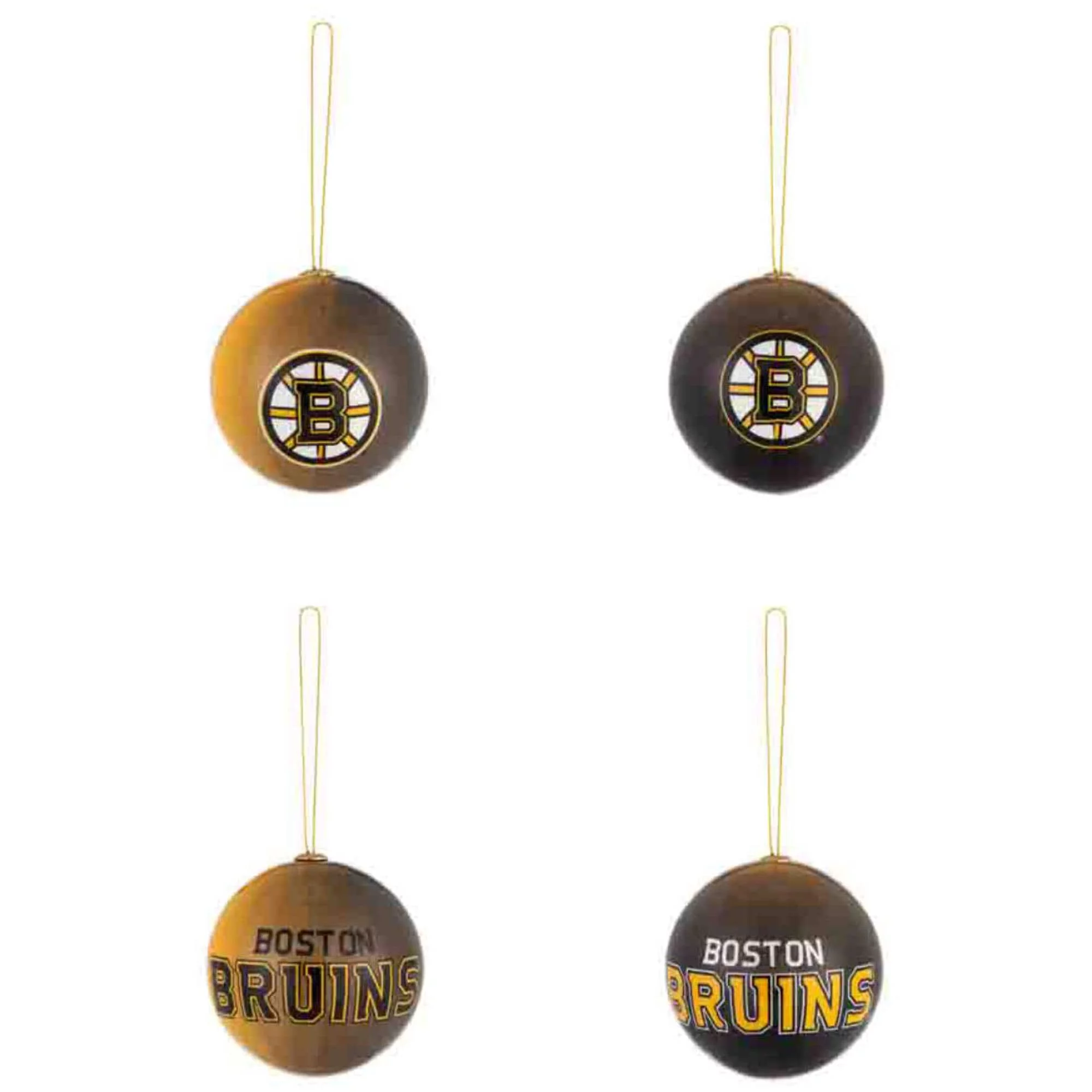 Evergreen Holiday Ball Ornaments, Set of 12, Boston Bruins