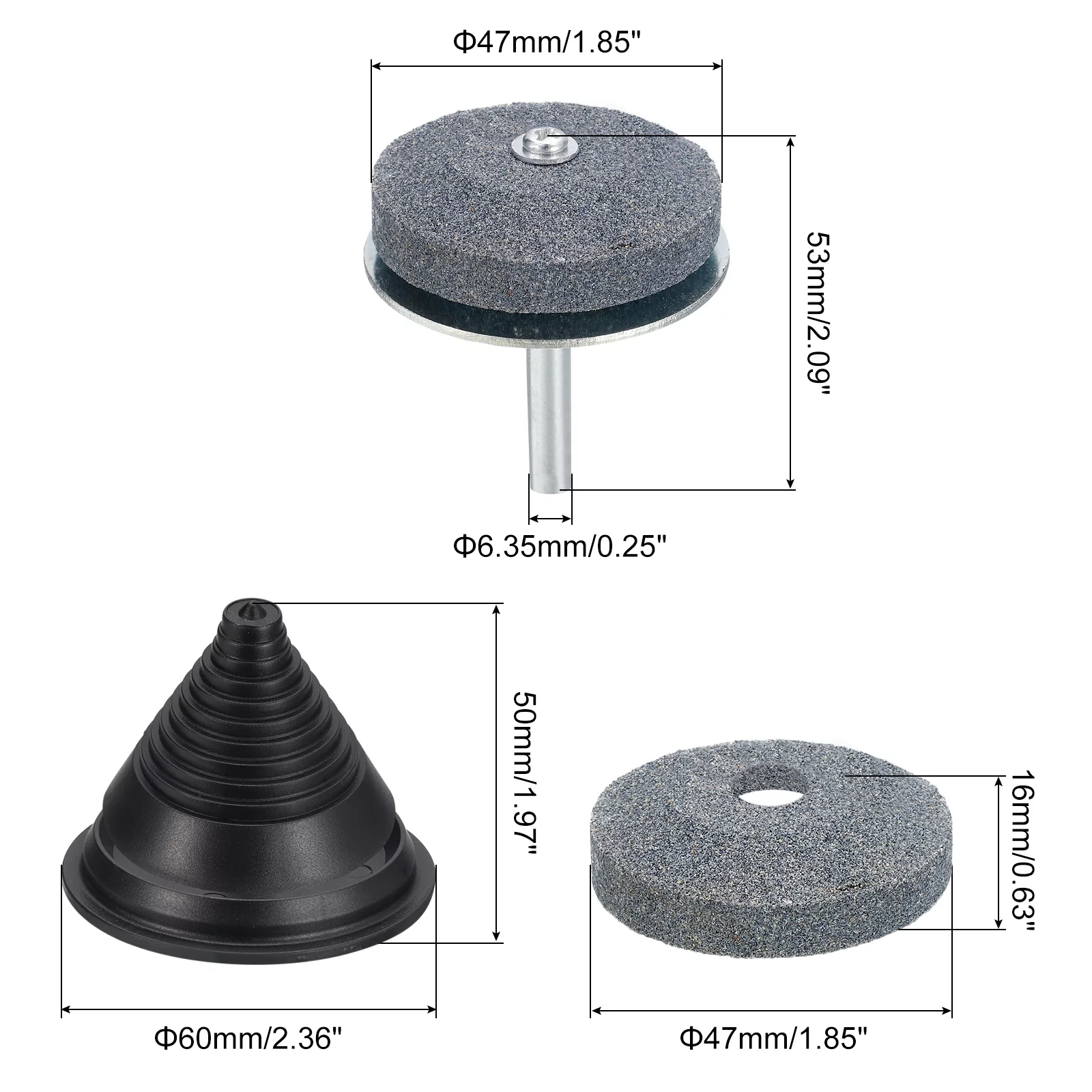 Uxcell Lawn Mower Blade Sharpener Kit Lawnmower Sharpen Kit for Power Drill, Silver
