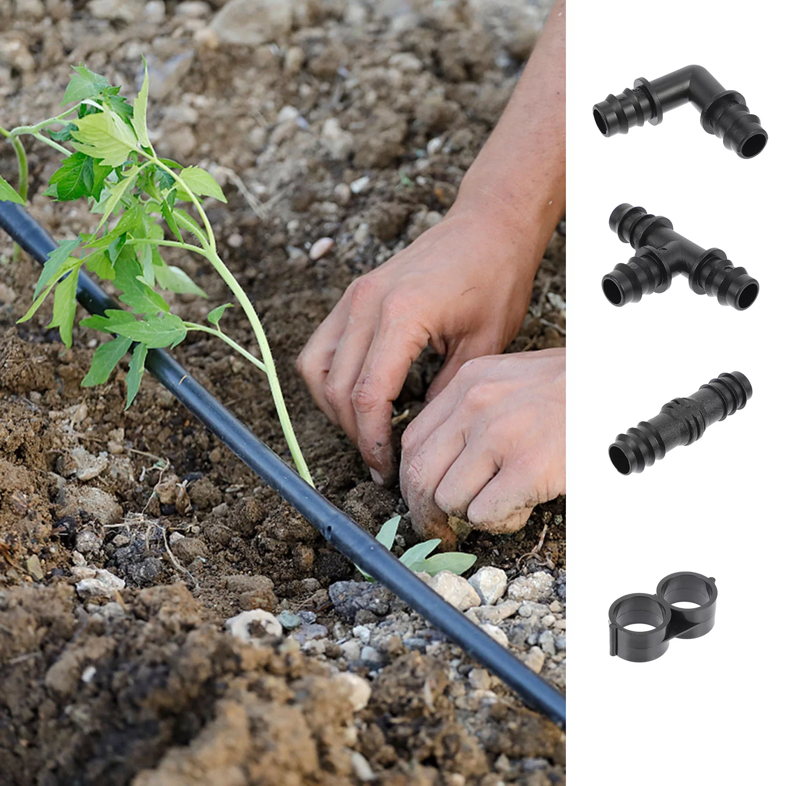 Guichaokj 24pcs PE Spray Nozzles Spray Atomization Irrigation Drippers Sprinklers Emitter Drip (Black)