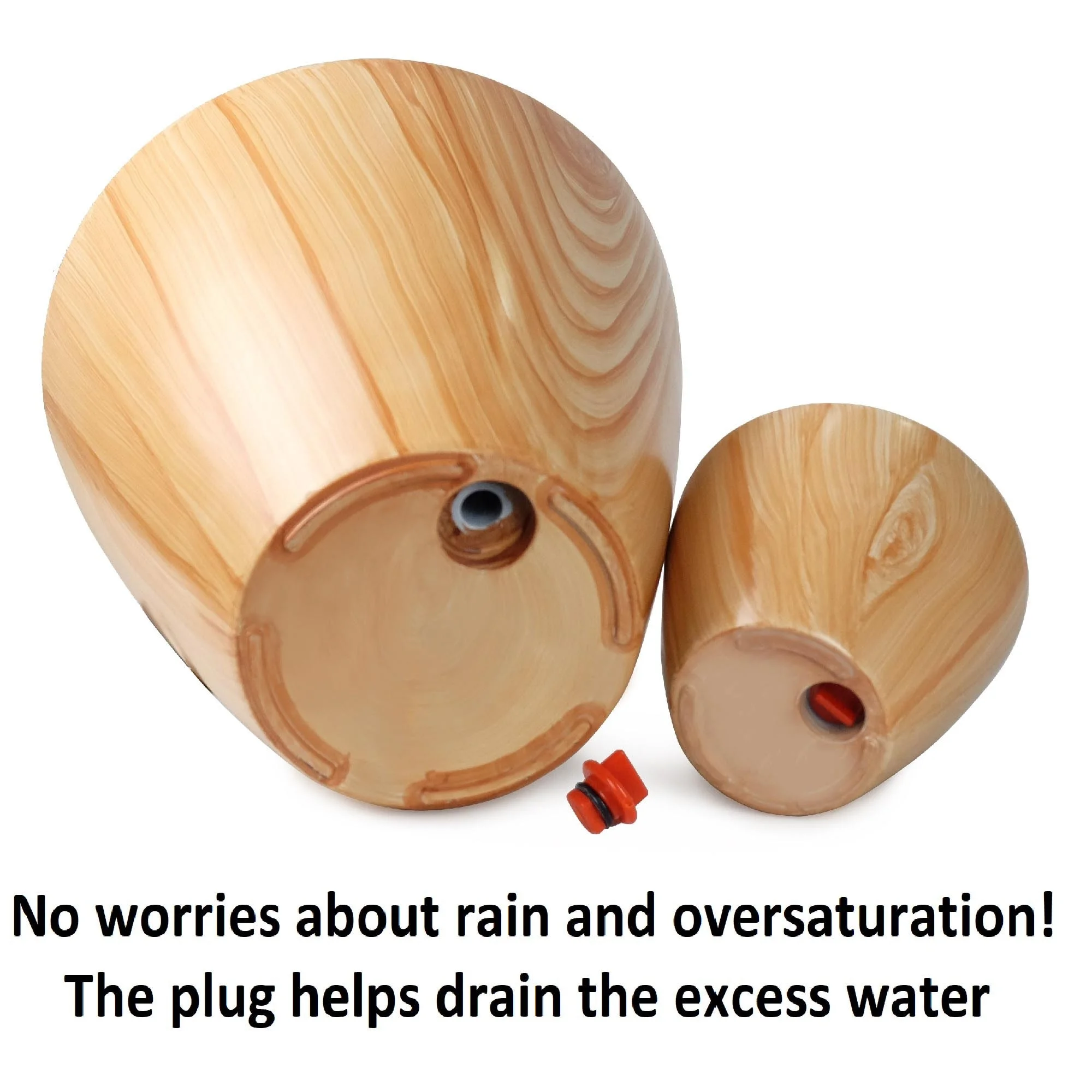 2-Pack 10 inch Plastic Self-watering Planter Pot Light Brown