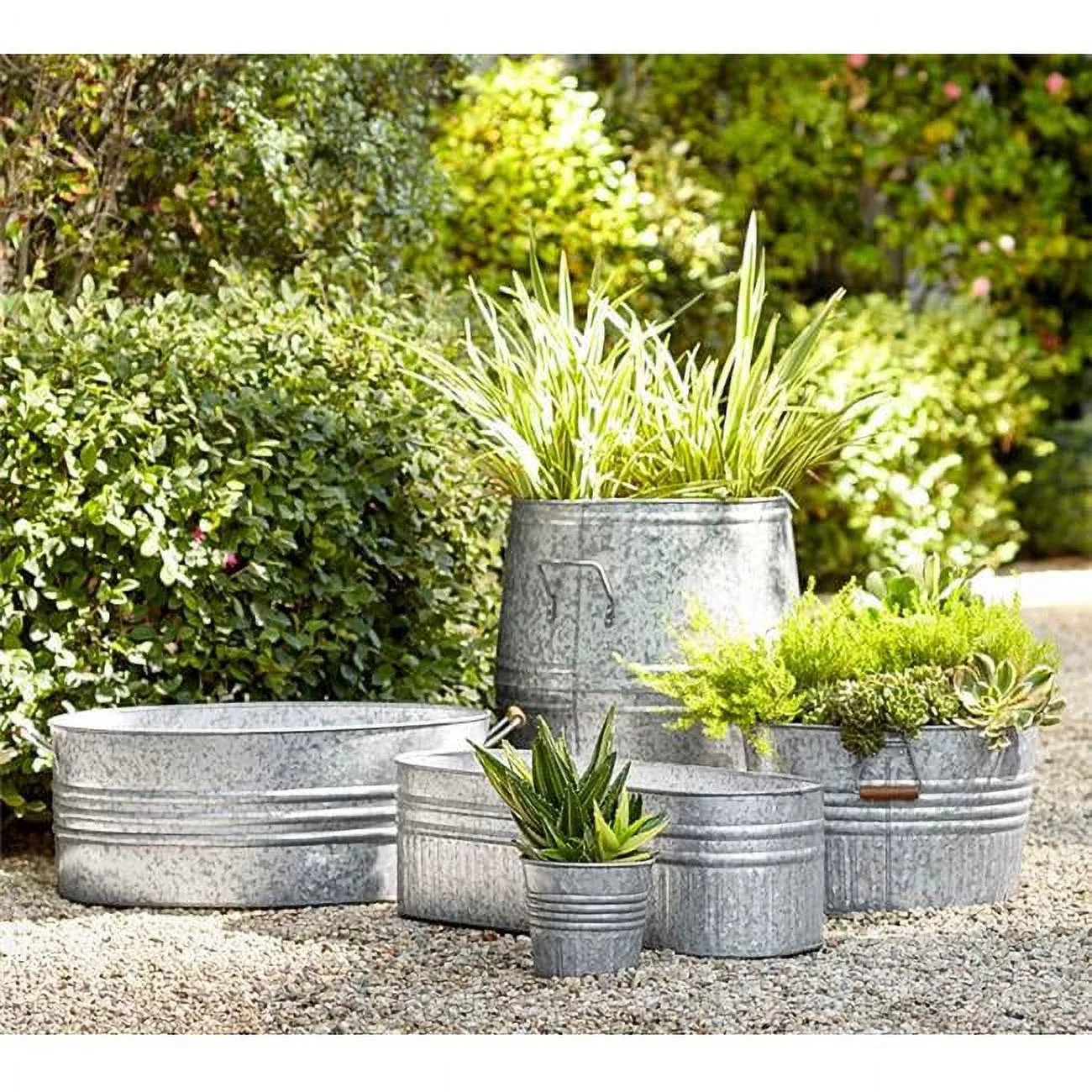Robert Allen 212014 10 in. Galvanized Planter, White