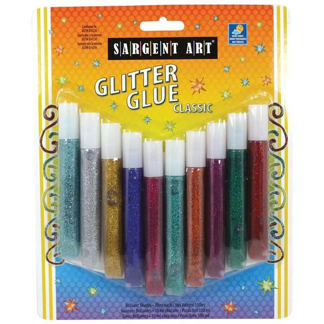 Sargent Art 10 Ml Ea Gltr Glu, PartNo 22-1894, by Sargent Art, Stationery, Penci