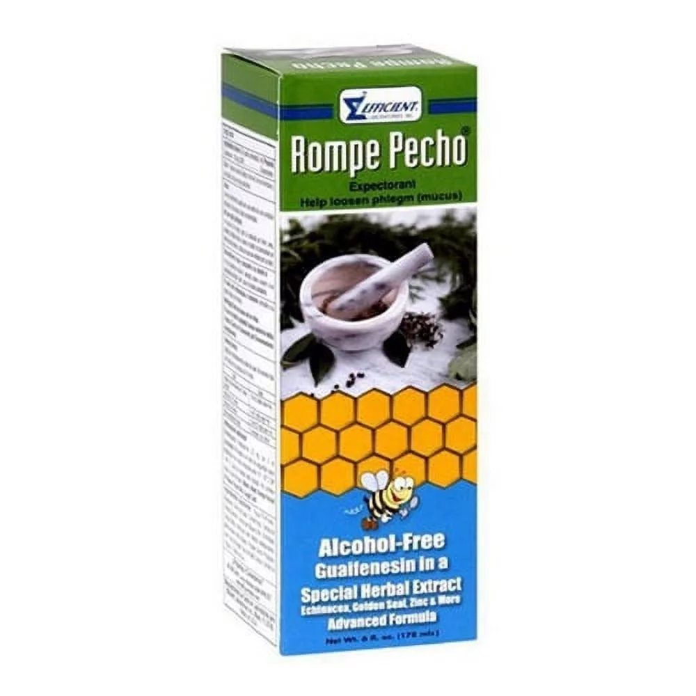 Rompe Pecho Cough Syrup, Alcohol Free - 6 0z