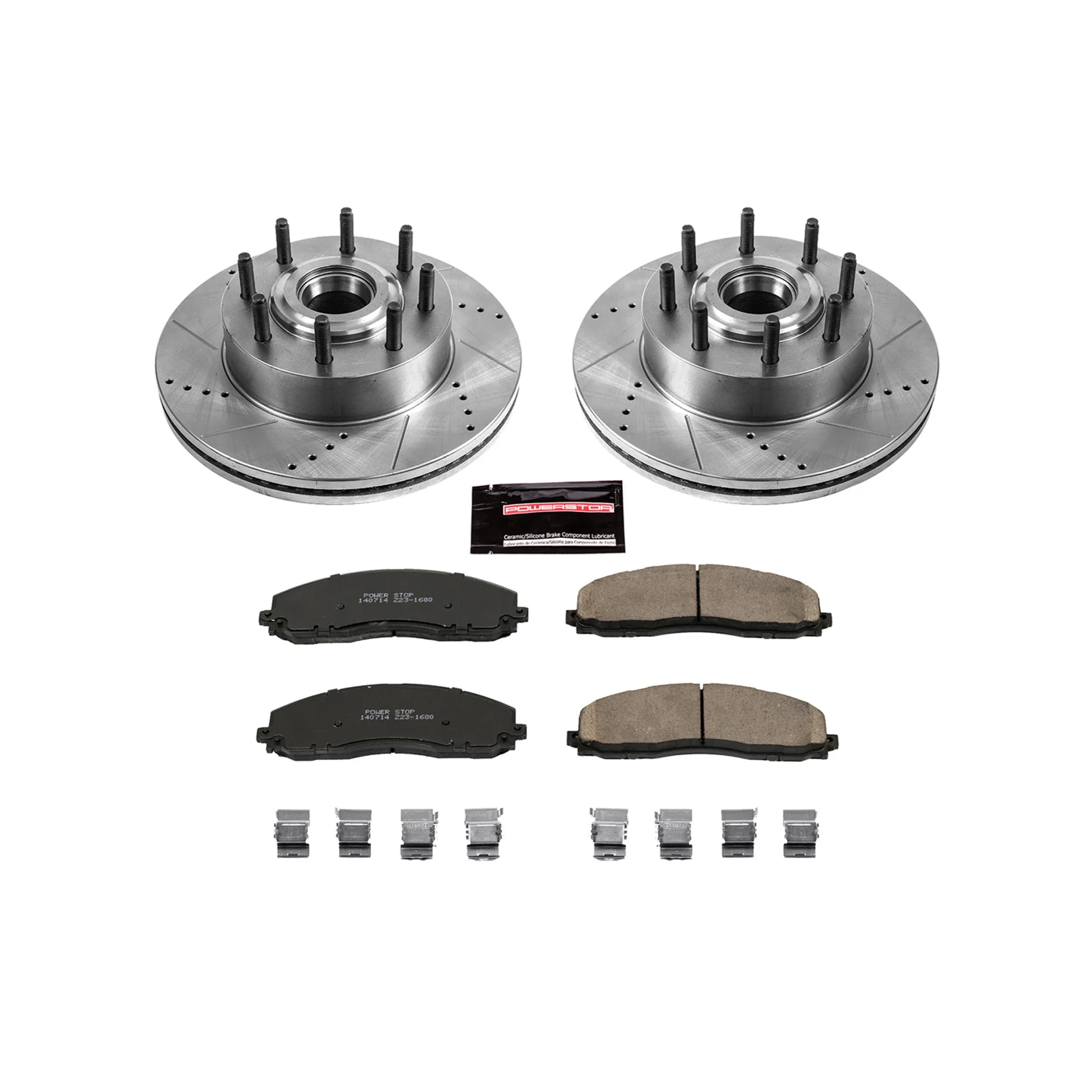 Power Stop Front Ceramic Brake Pad and Drilled and Slotted Rotor Kit K6821