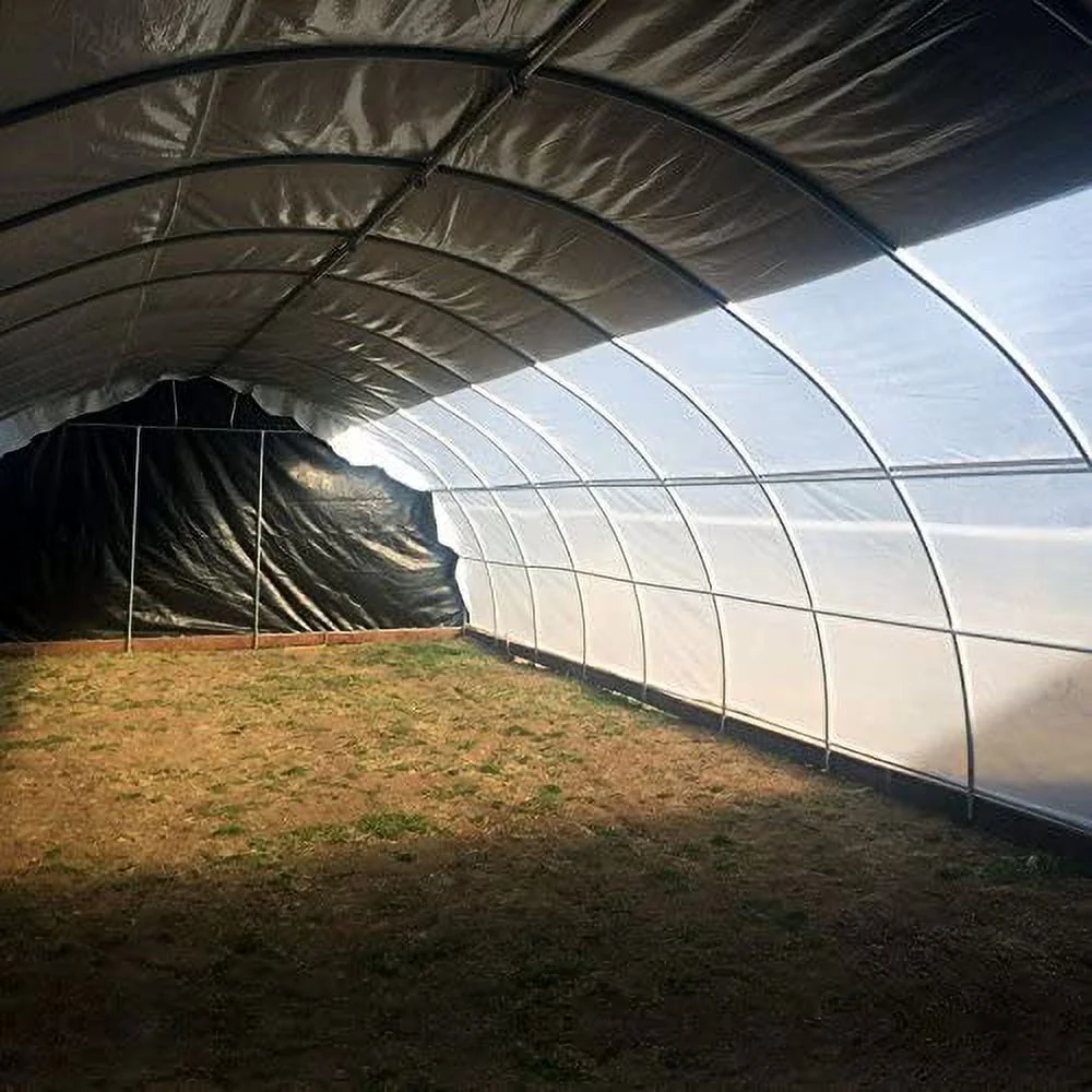 Black and White Panda Poly Film - Light Deprivation Greenhouse Cover 100% Blackout - Heavy Duty - UV Treated (25 ft x 40 ft)